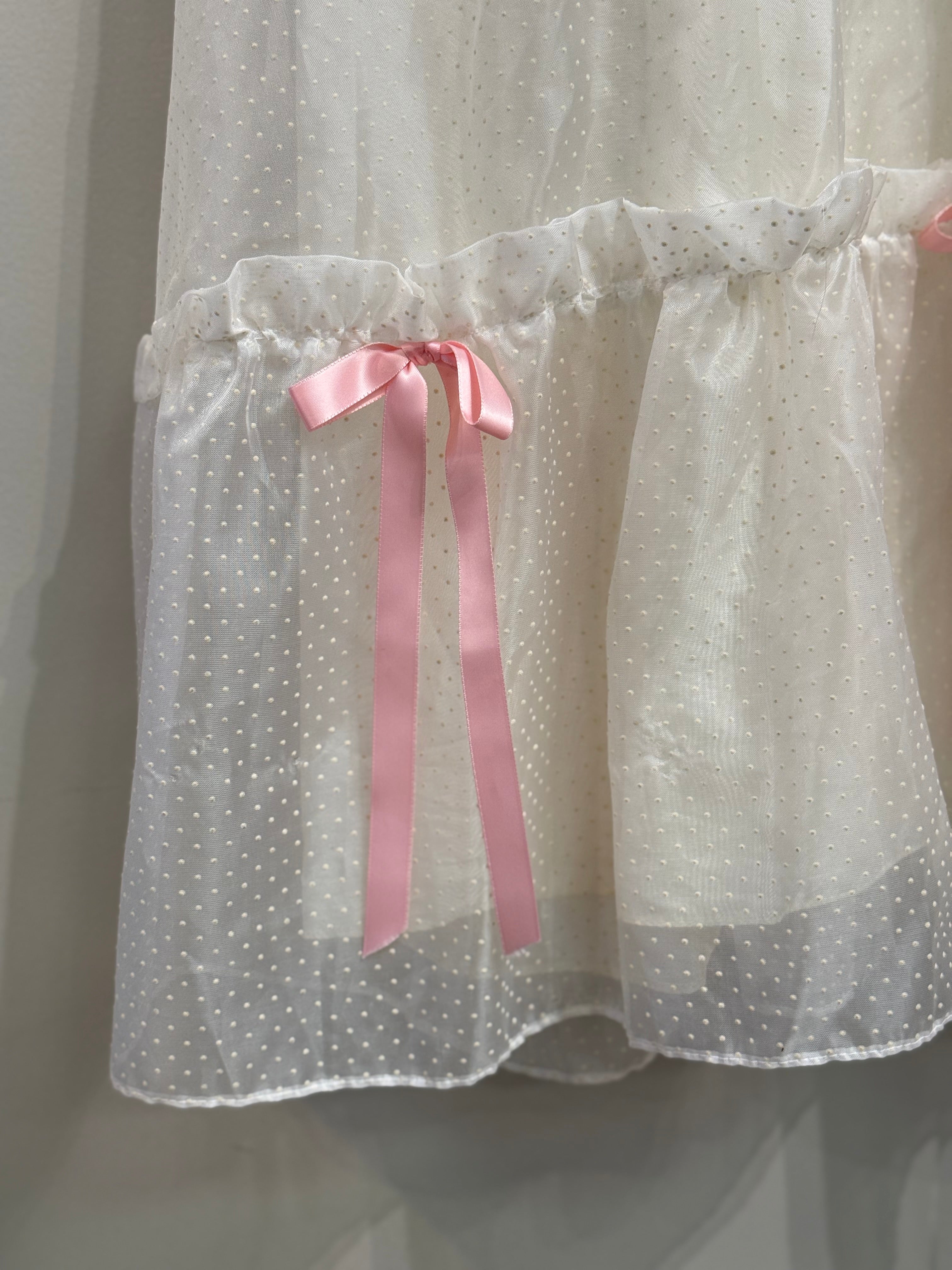 Vintage 70s prairie style lacy ruffled wedding dress