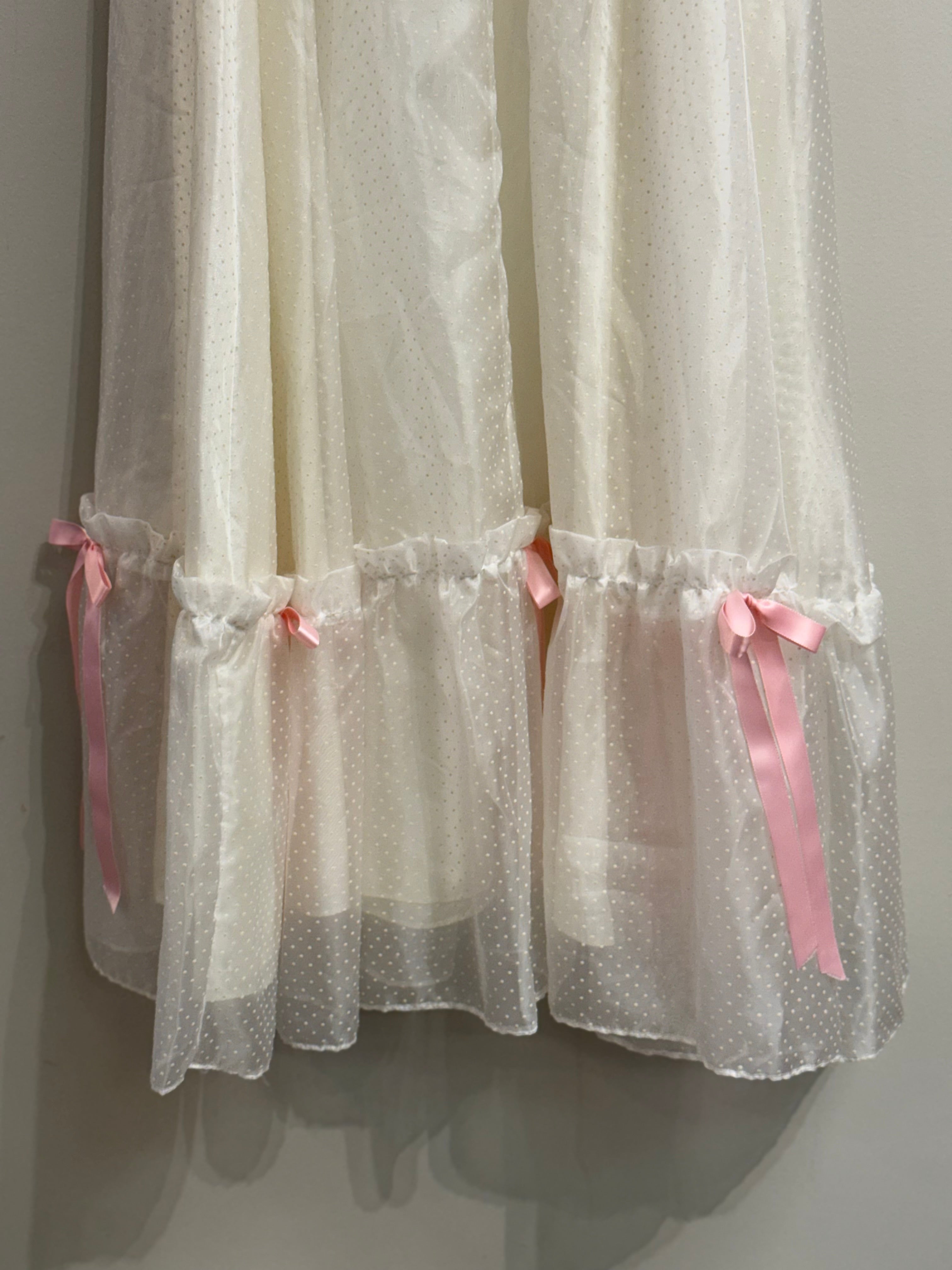 Vintage 70s prairie style lacy ruffled wedding dress