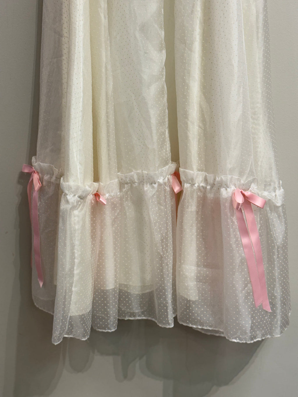 Vintage 70s prairie style lacy ruffled wedding dress