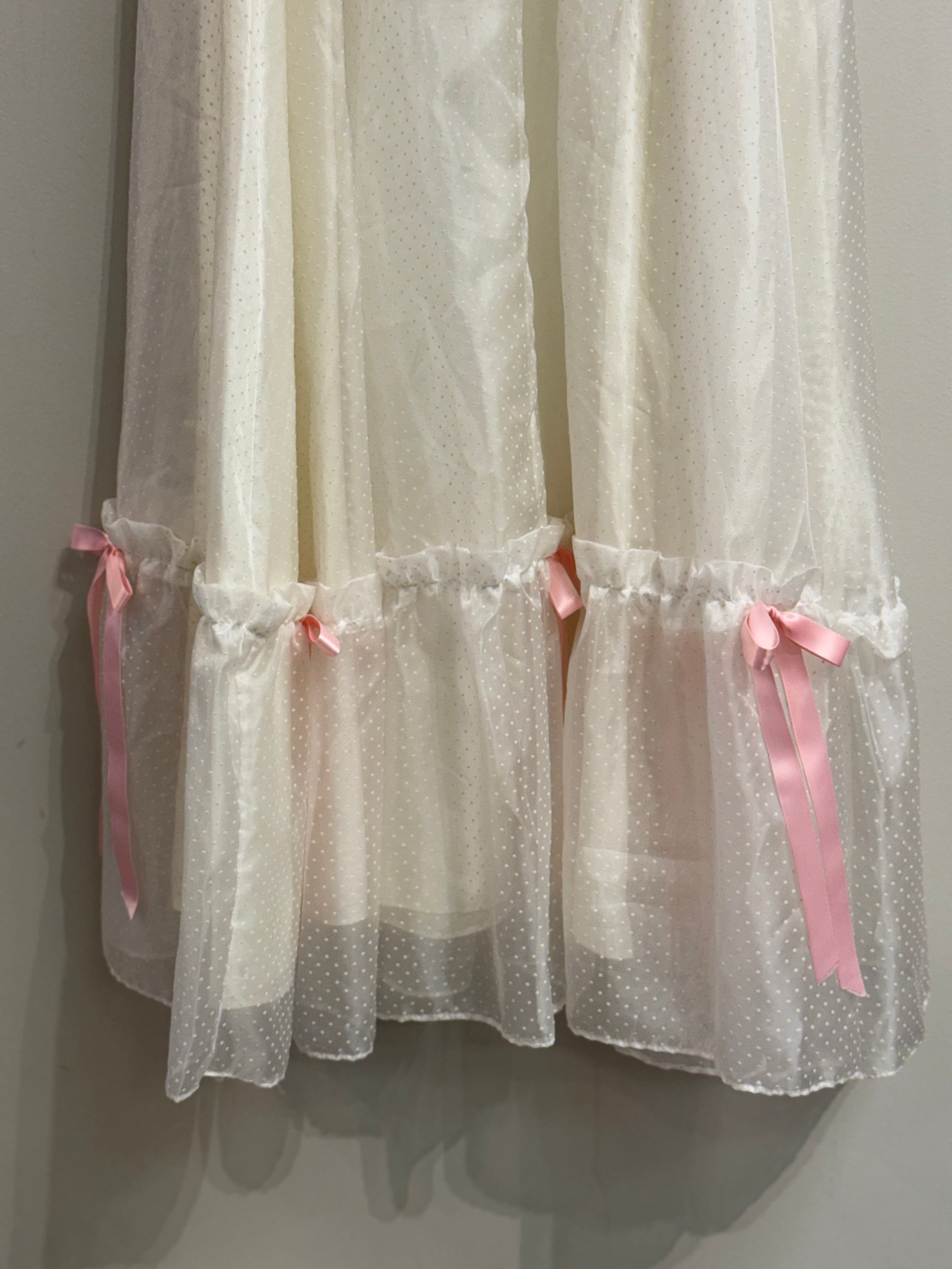 Vintage 70s prairie style lacy ruffled wedding dress