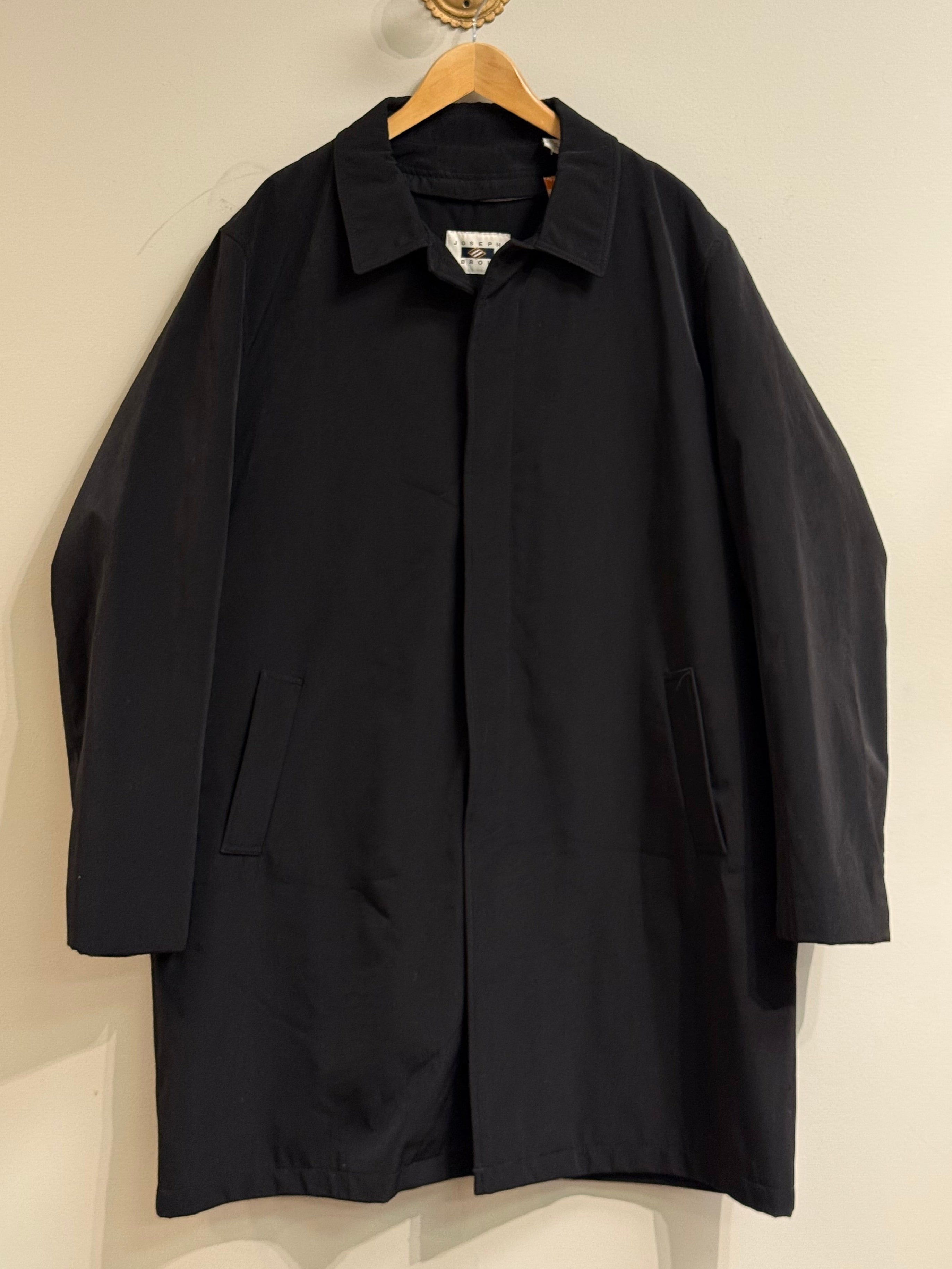 Joseph Abboud black overcoat with removable quilted lining