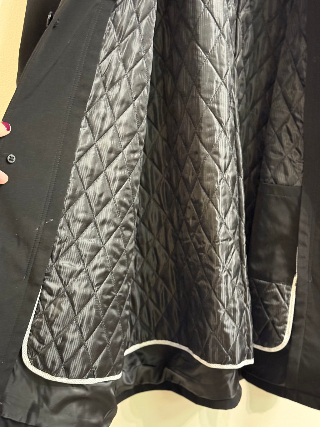 Joseph Abboud black overcoat with removable quilted lining