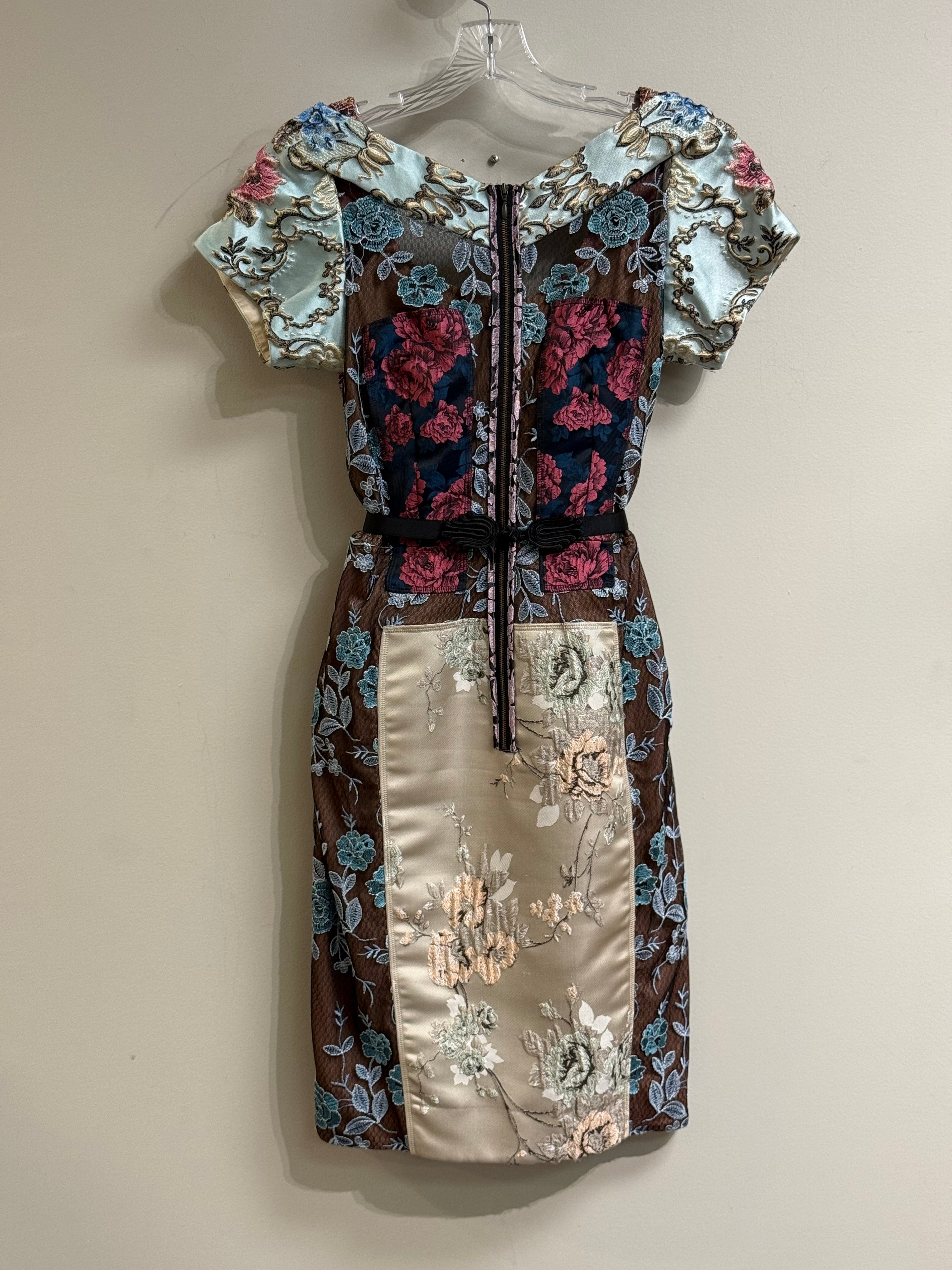 Byron Lars Beguiile floral brocade embroidered dress
