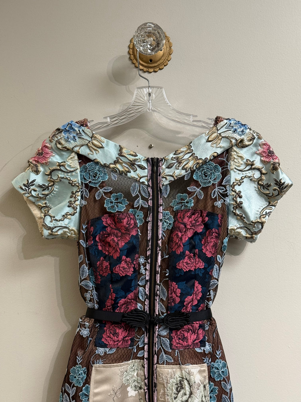 Byron Lars Beguiile floral brocade embroidered dress