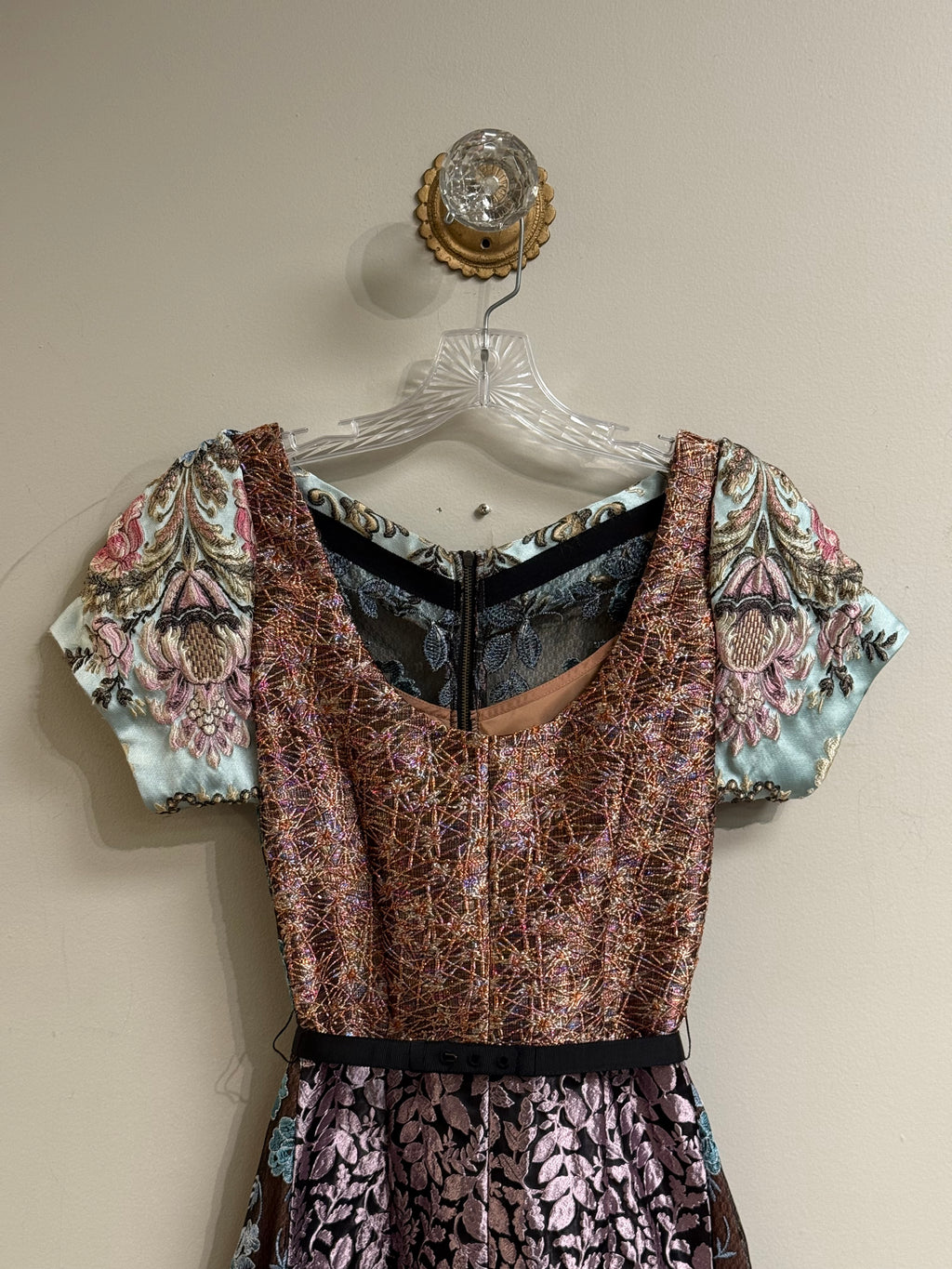 Byron Lars Beguiile floral brocade embroidered dress