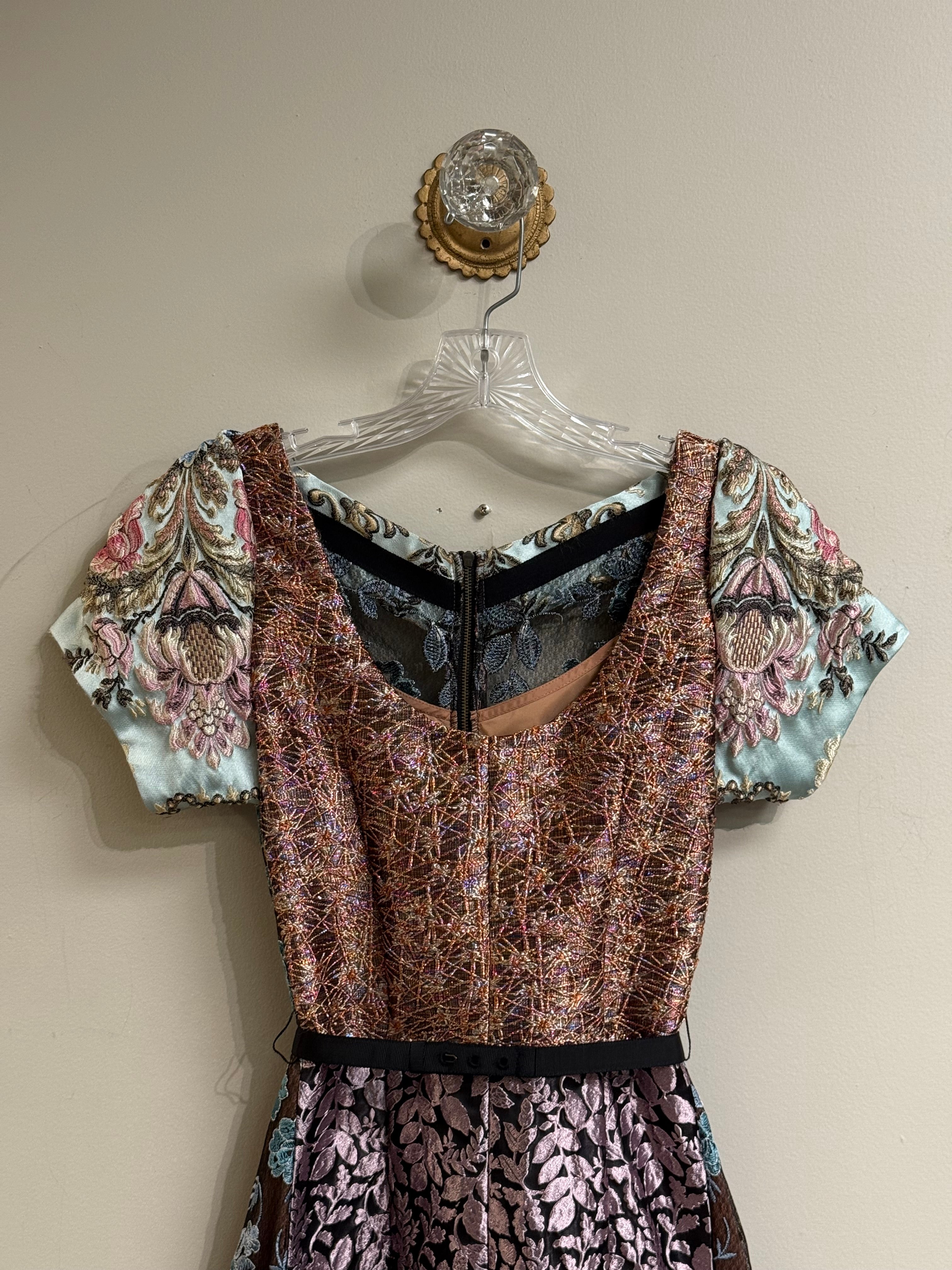 Byron Lars Beguiile floral brocade embroidered dress