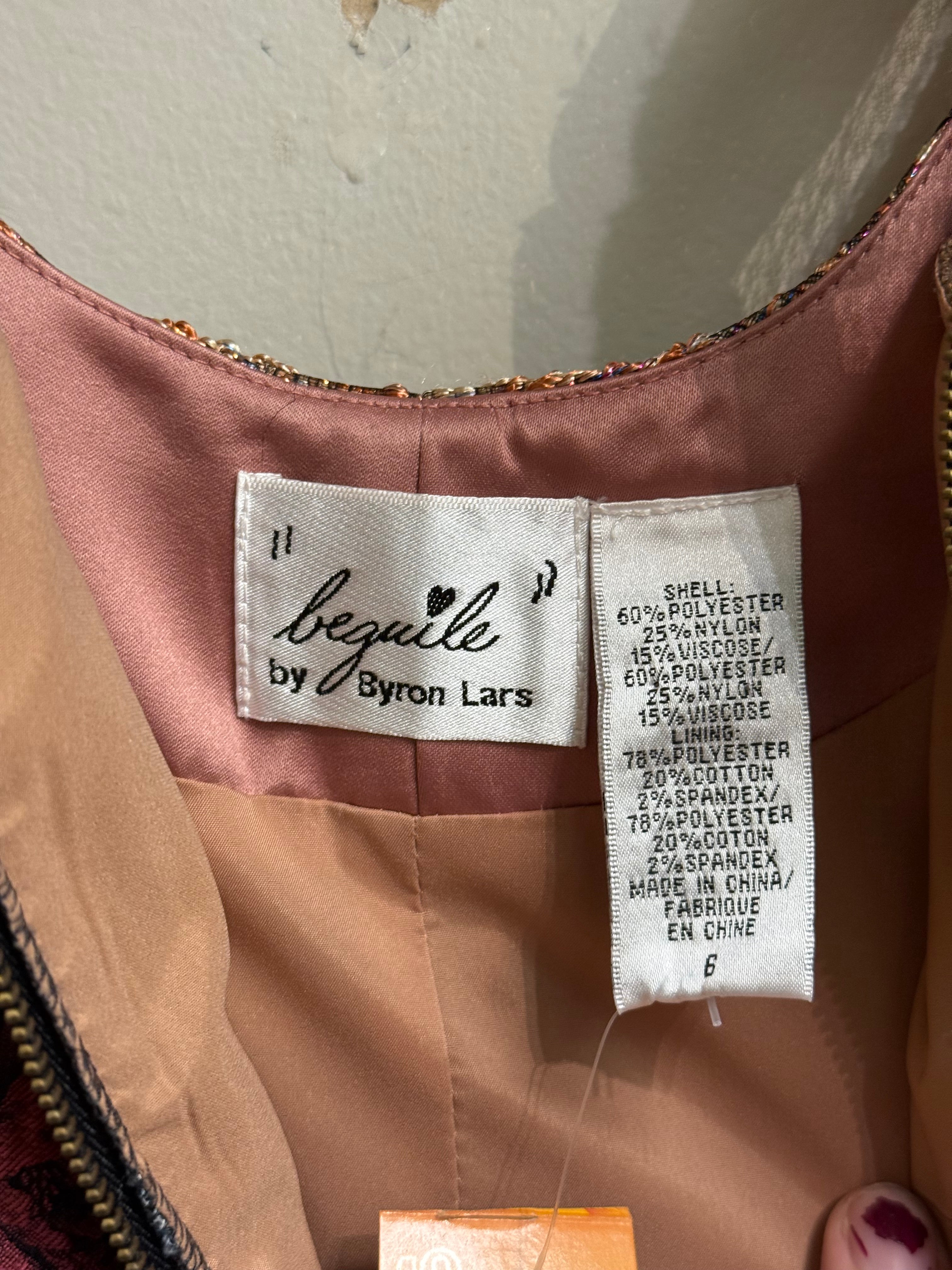 Byron Lars Beguiile floral brocade embroidered dress