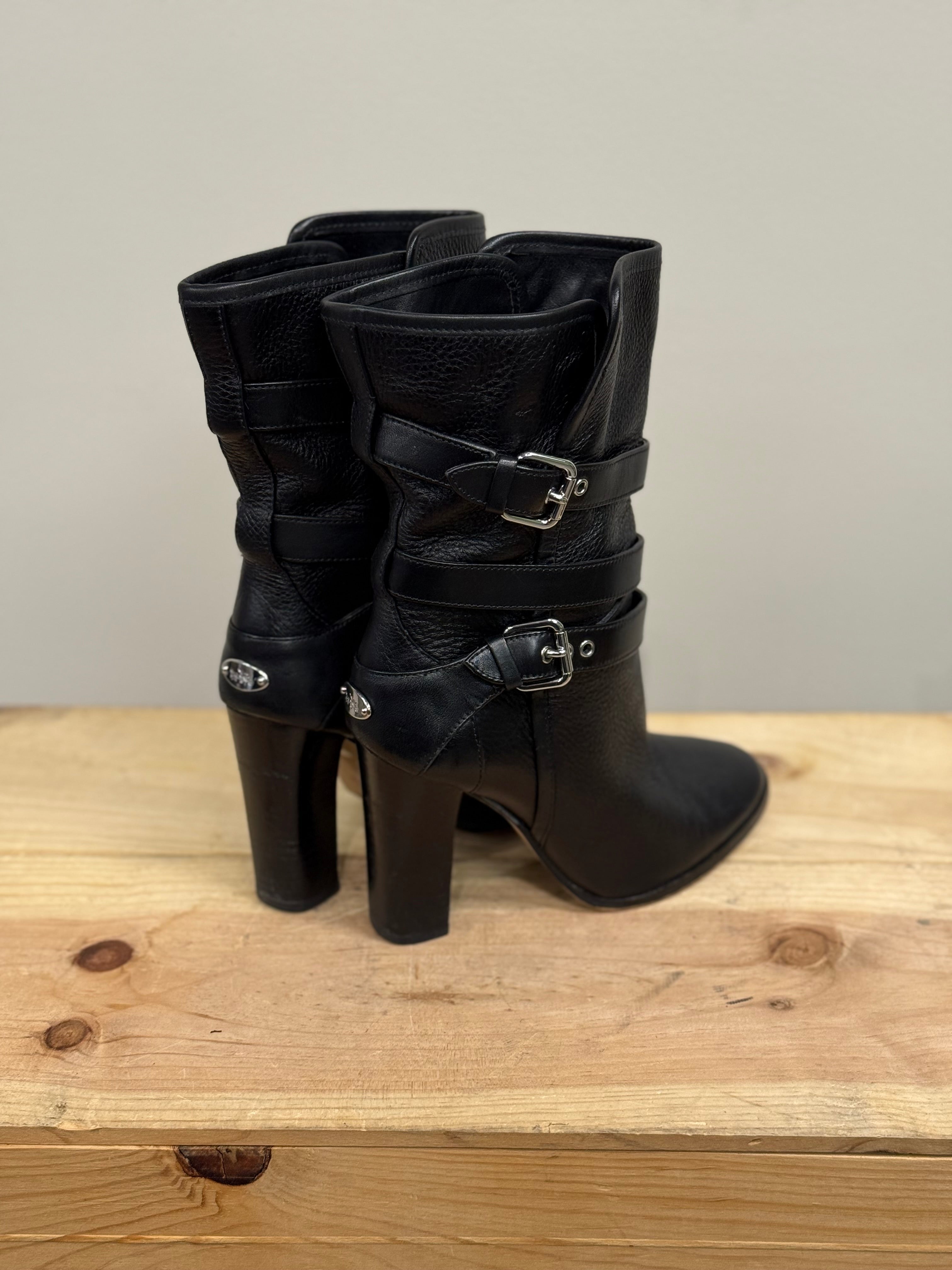 Coach black leather Alexandra boots