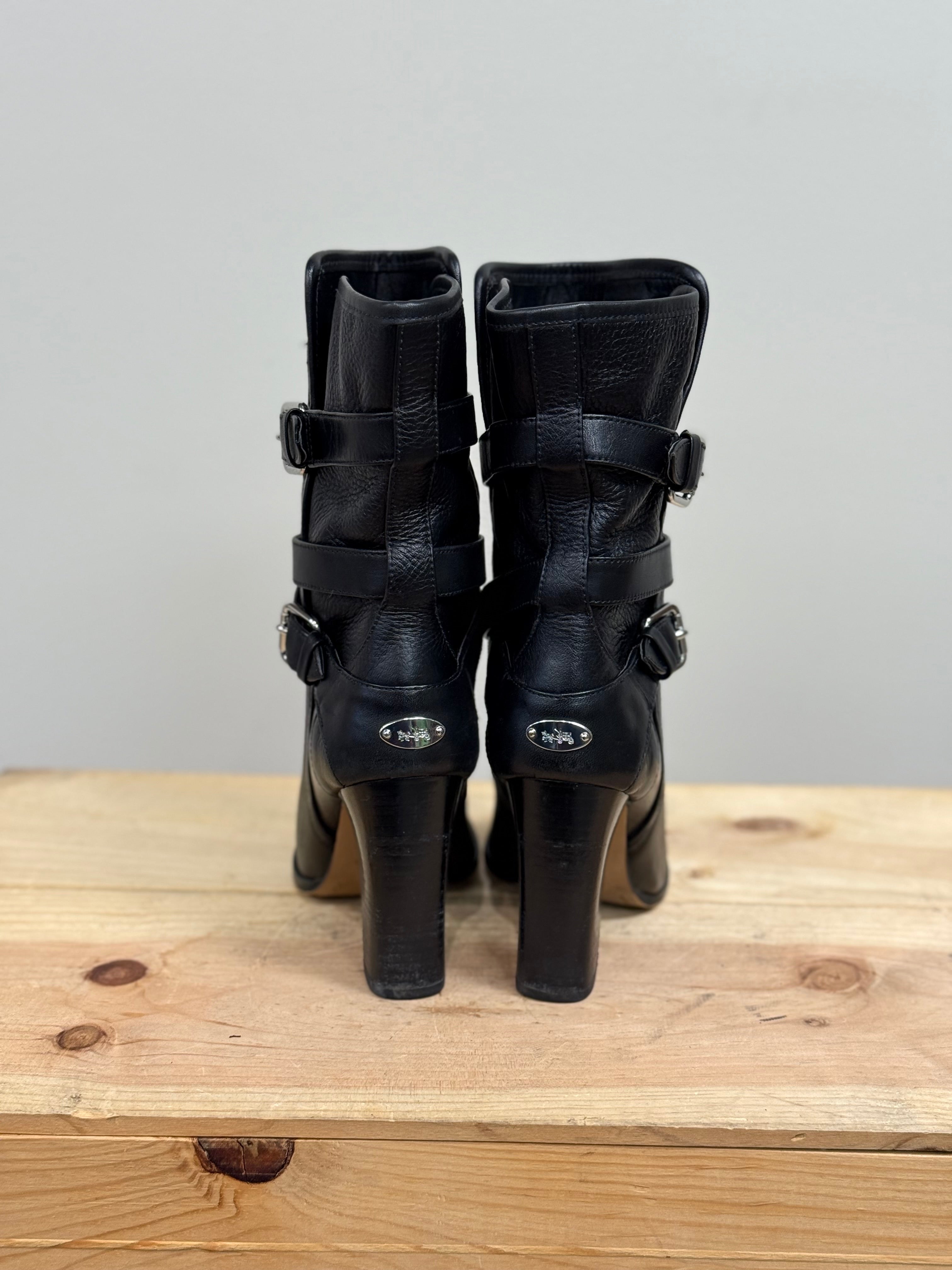 Coach black leather Alexandra boots