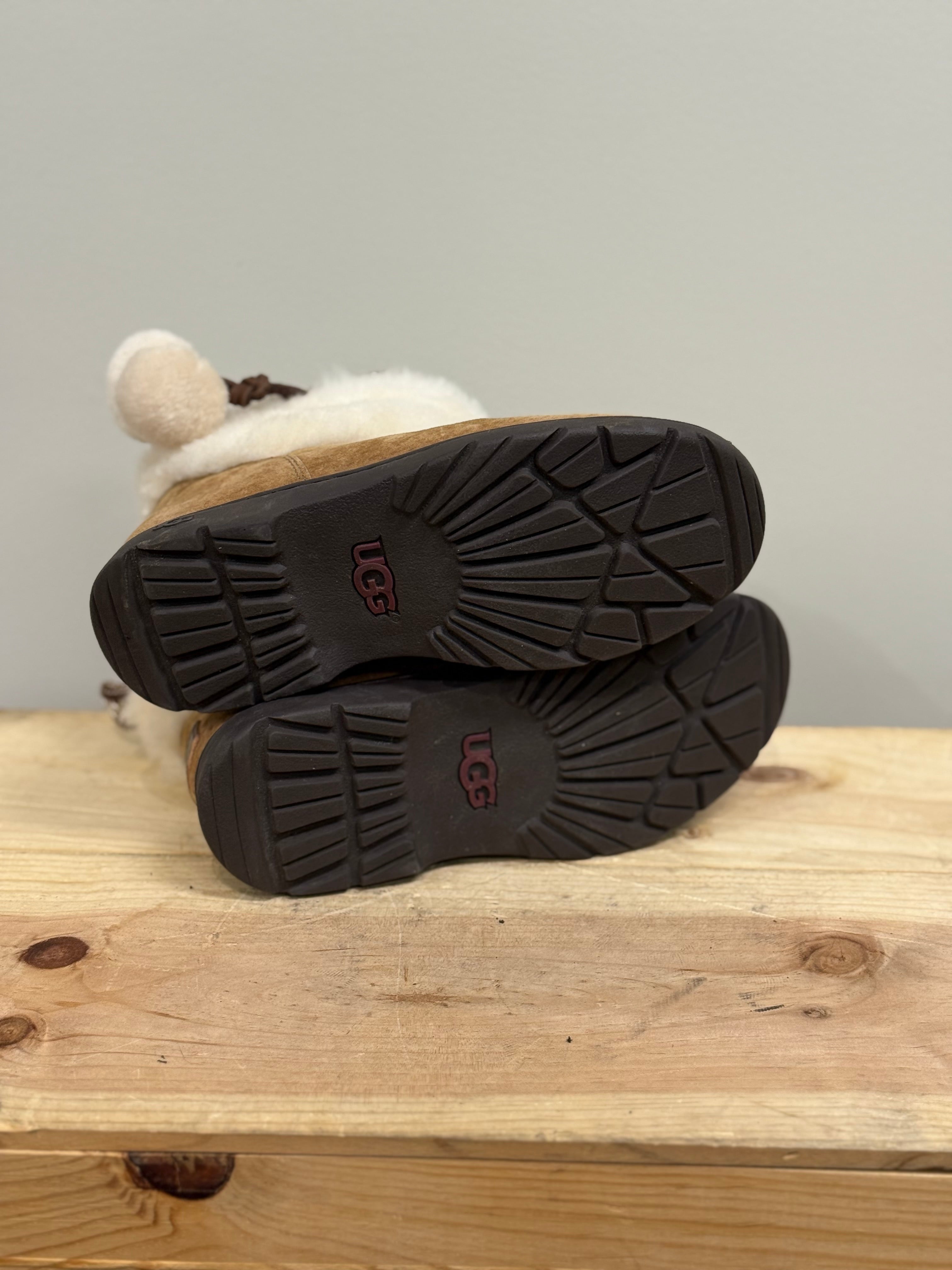 Ugg Brie sheepskin pom pom boots