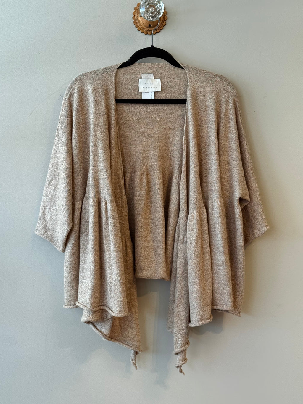 Lauren Manoogian flared beige cardigan ($610 retail)