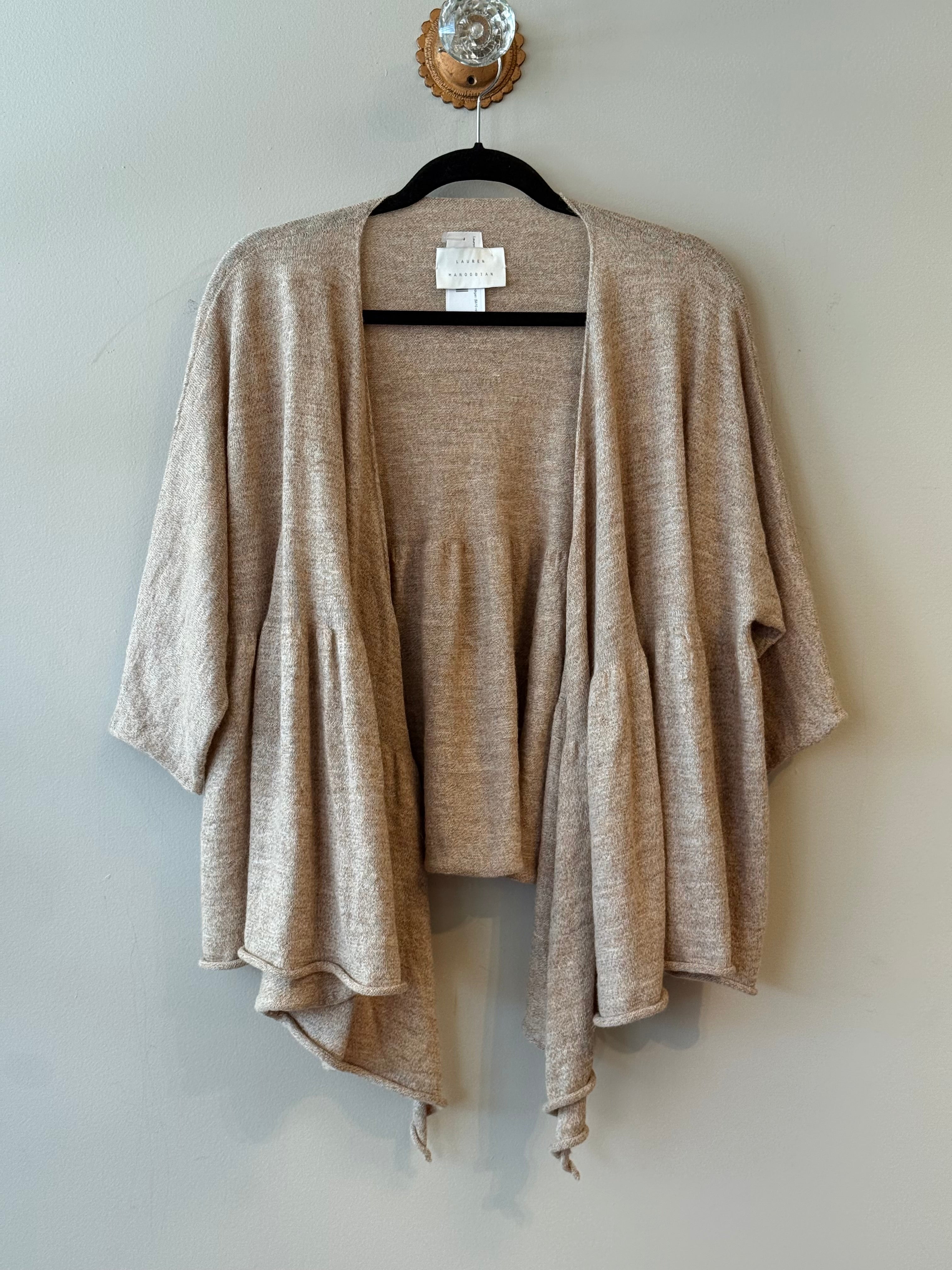 Lauren Manoogian flared beige cardigan ($610 retail)