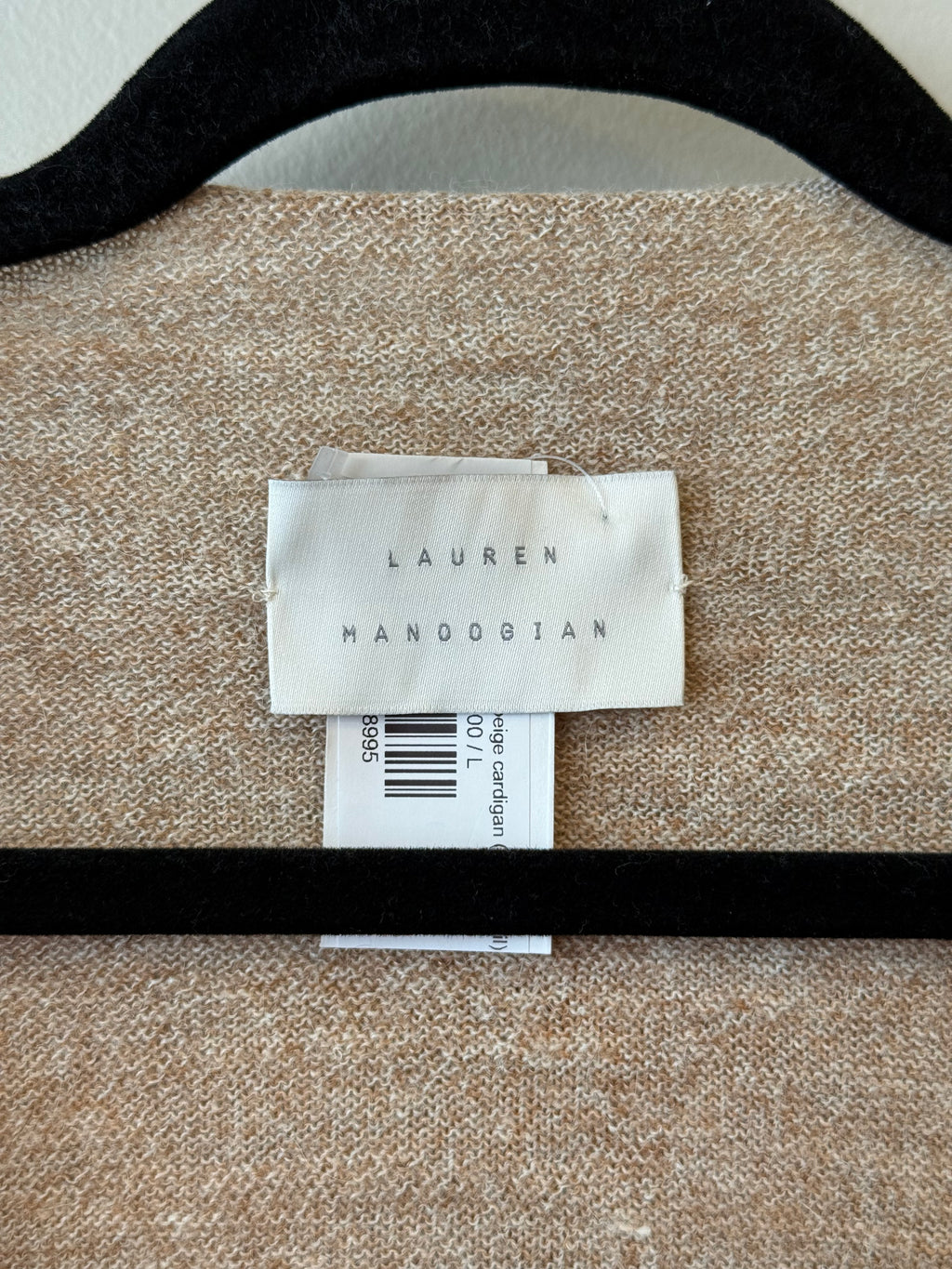 Lauren Manoogian flared beige cardigan ($610 retail)