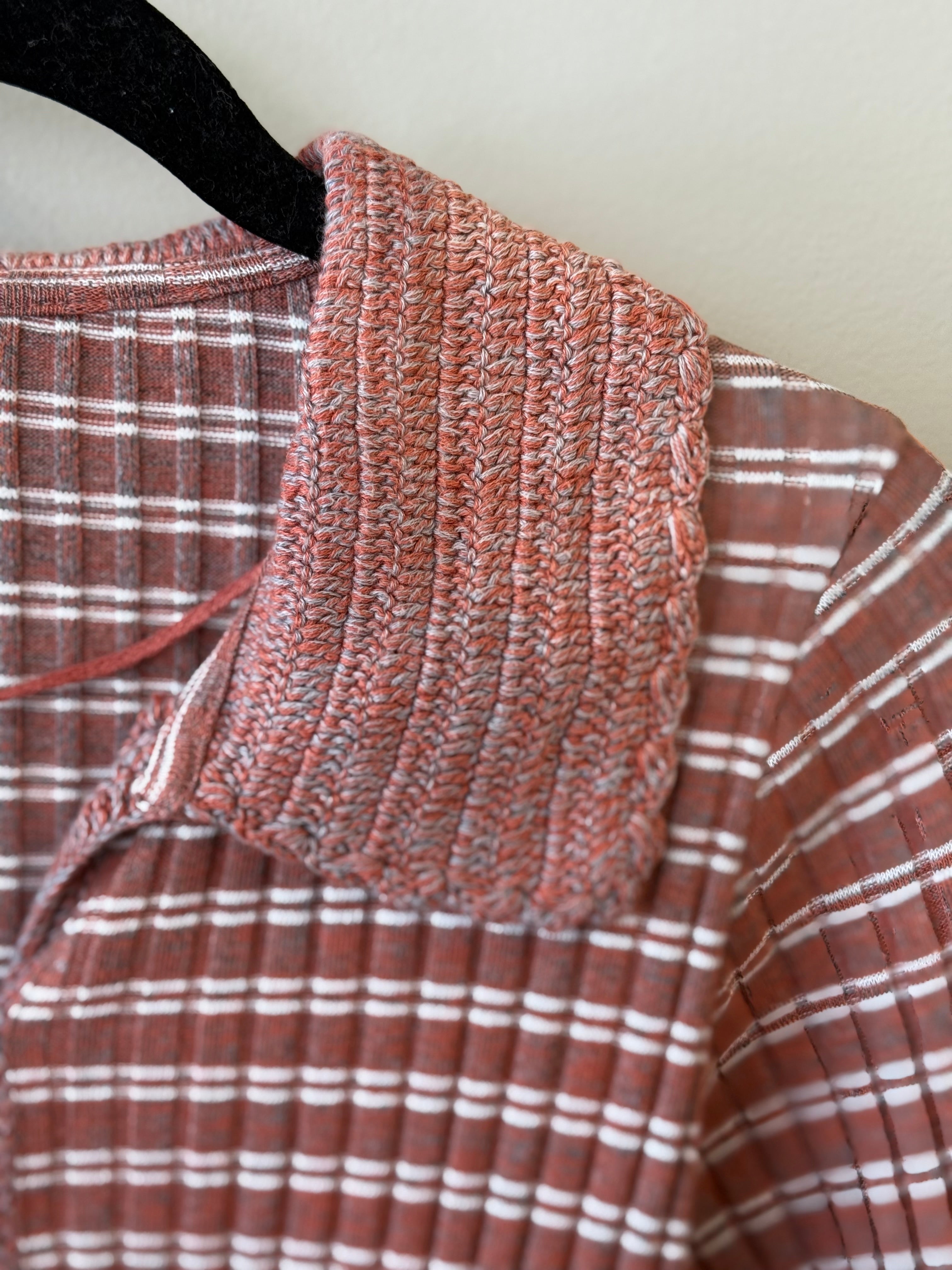 Free People orange striped ribbed long sleeve