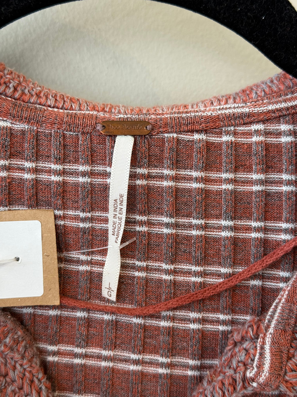 Free People orange striped ribbed long sleeve