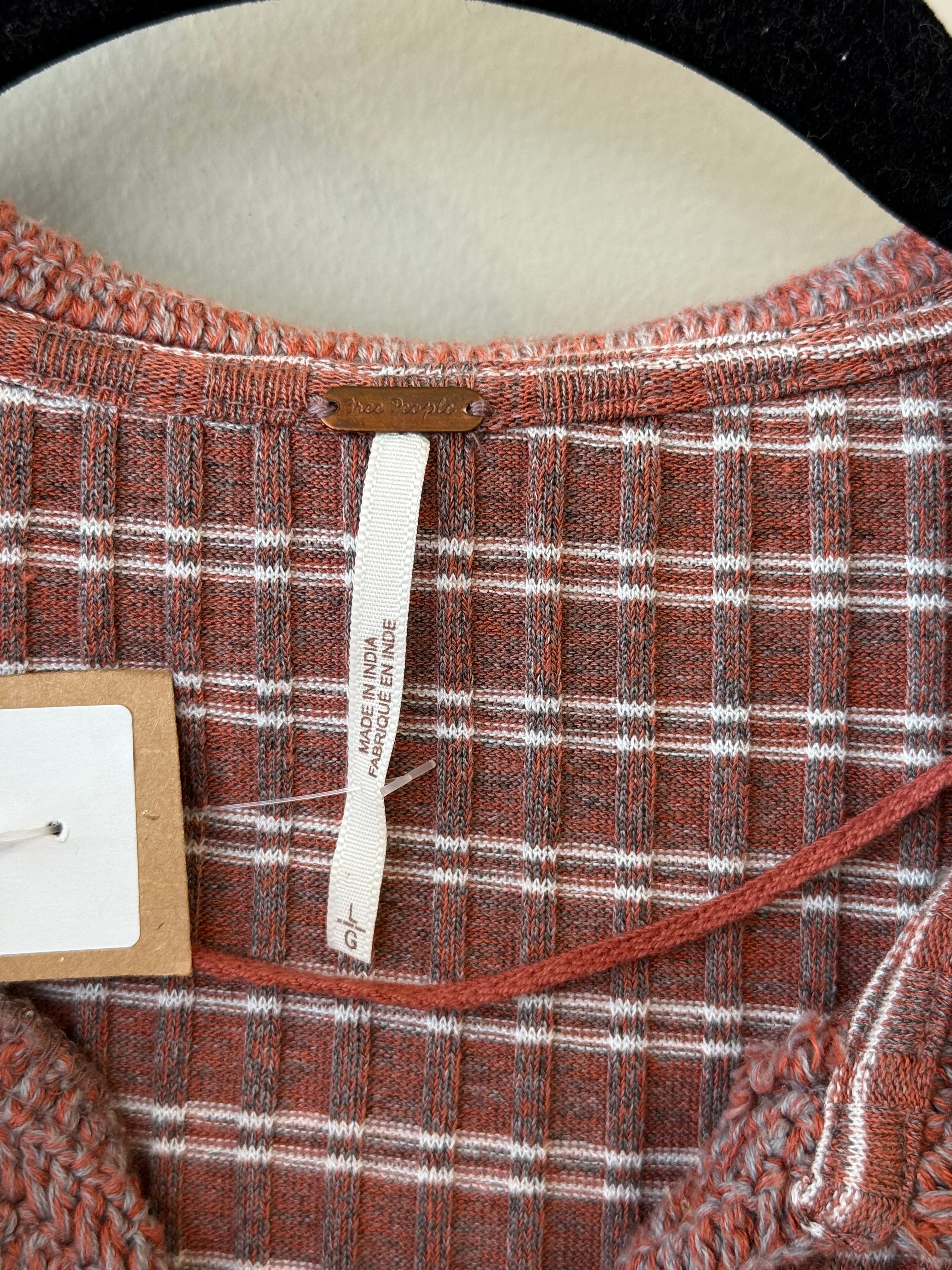 Free People orange striped ribbed long sleeve