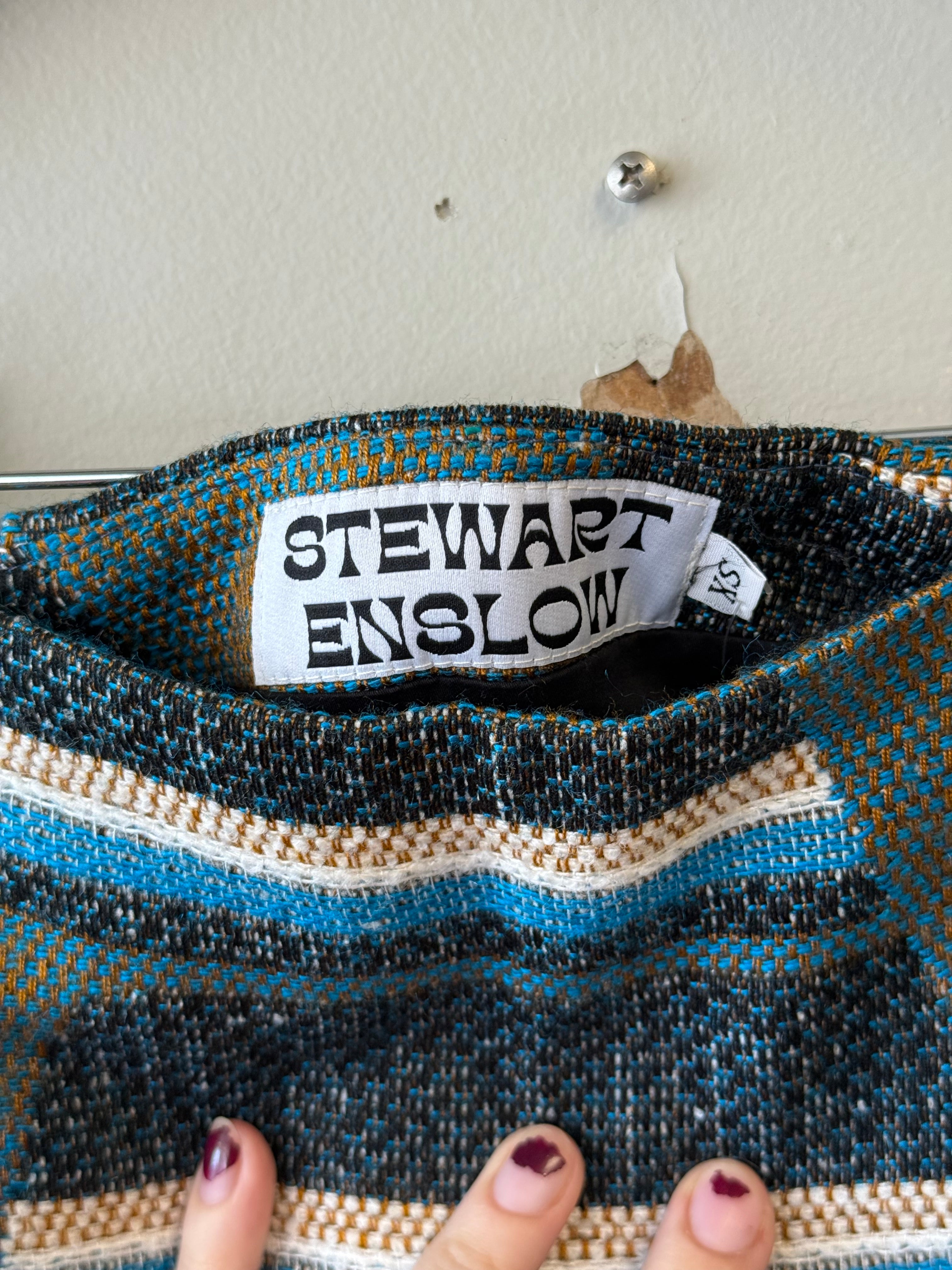 Stewart Enslow blue miniskirt