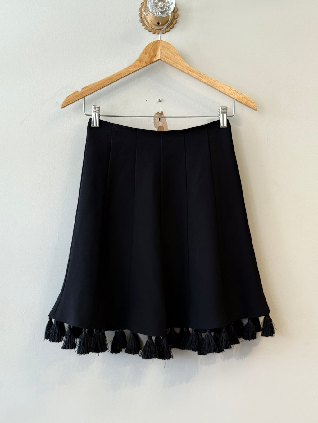 Club Monaco black tassel hem skirt