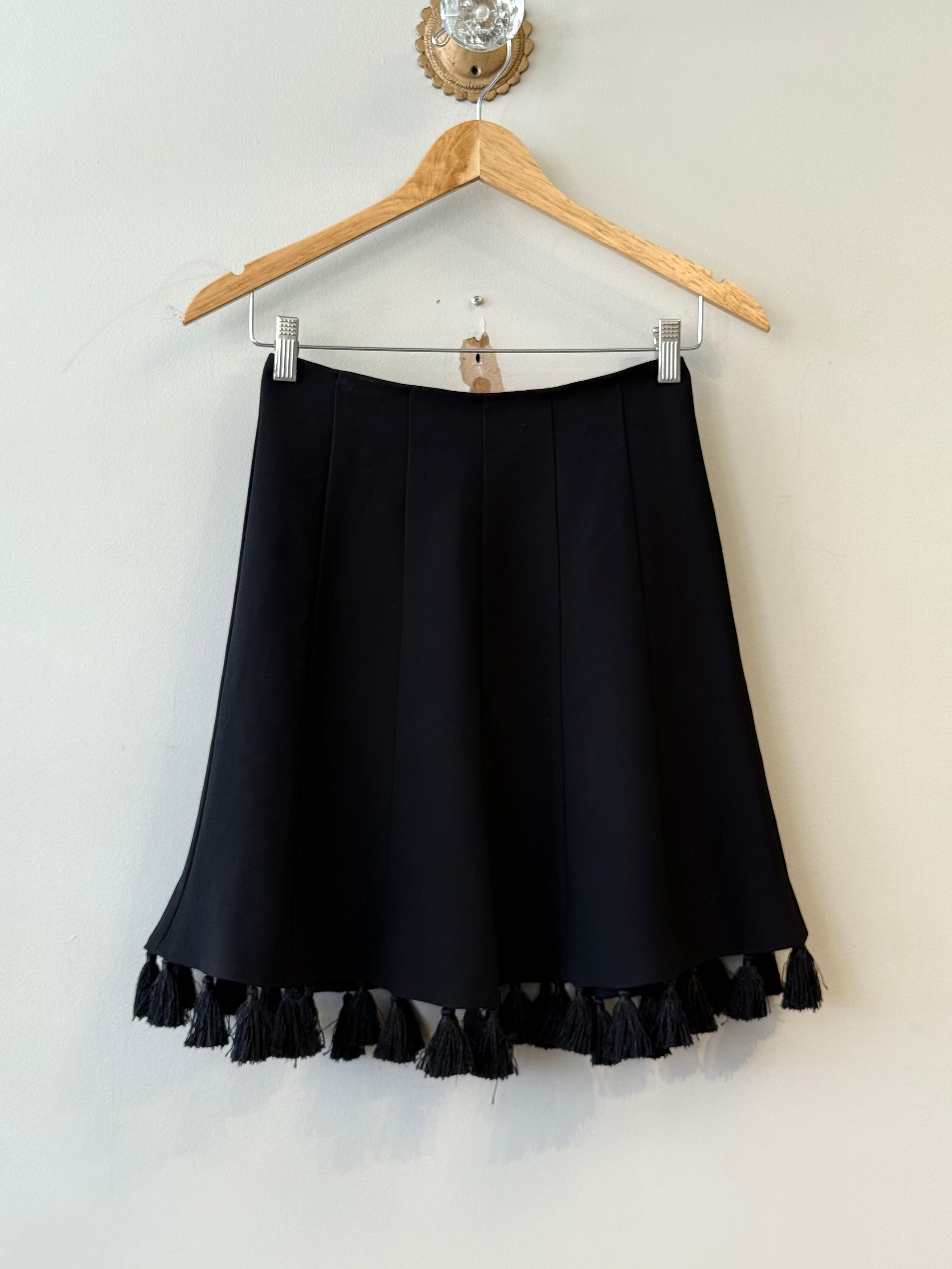 Club Monaco black tassel hem skirt