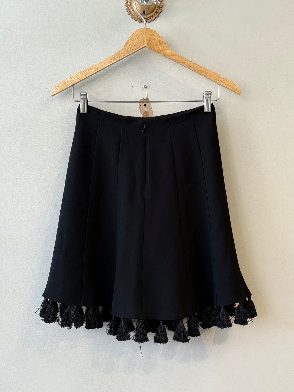 Club Monaco black tassel hem skirt