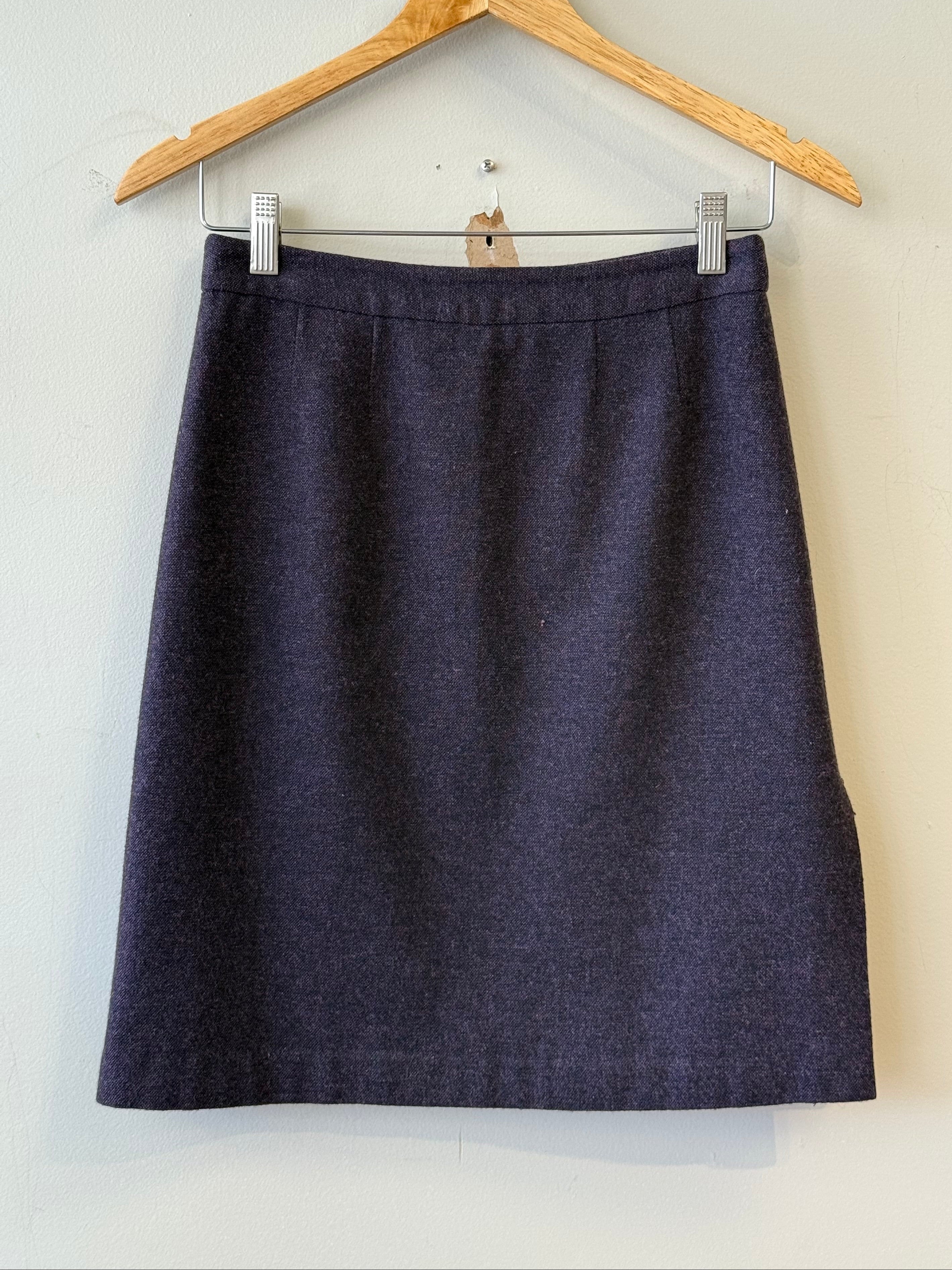 Wanko wool blend plum mini pencil skirt