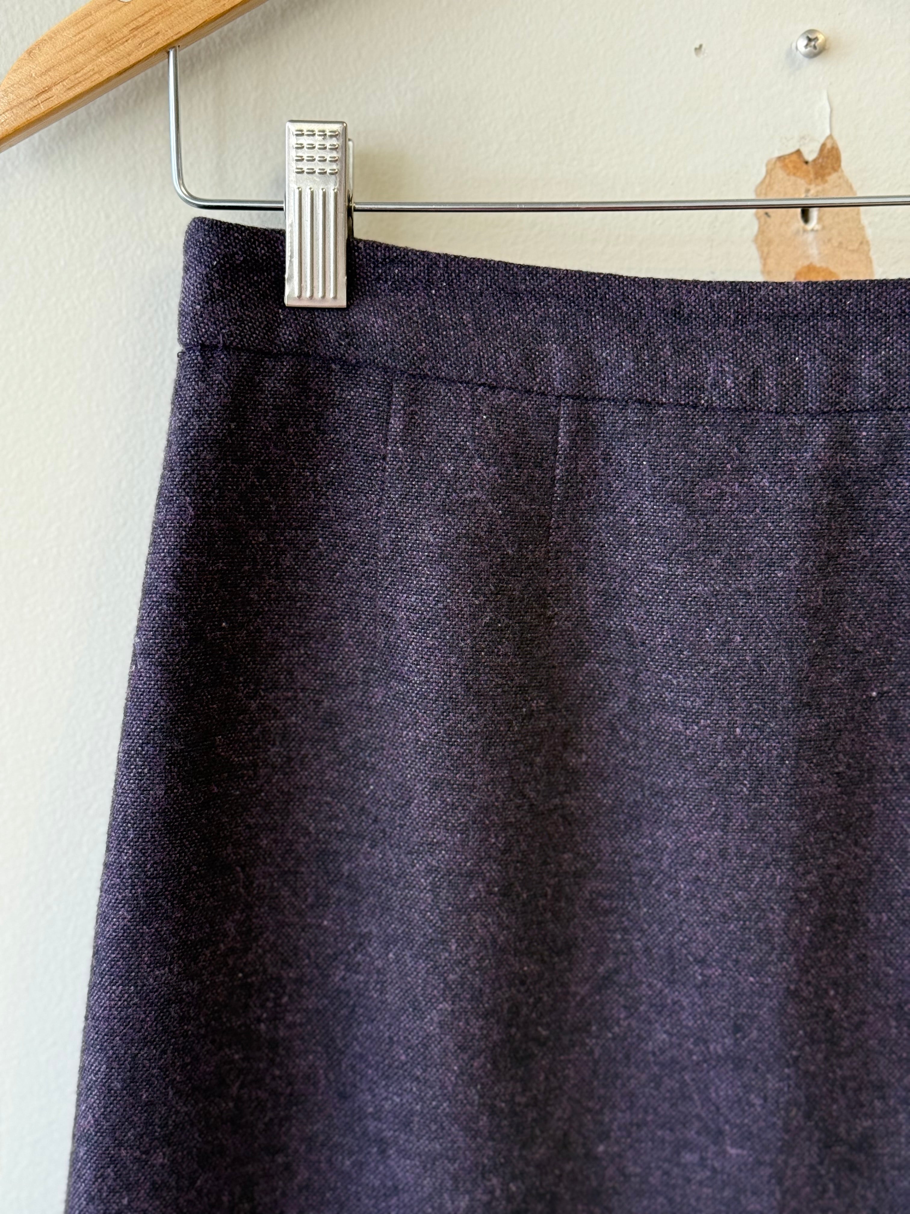 Wanko wool blend plum mini pencil skirt