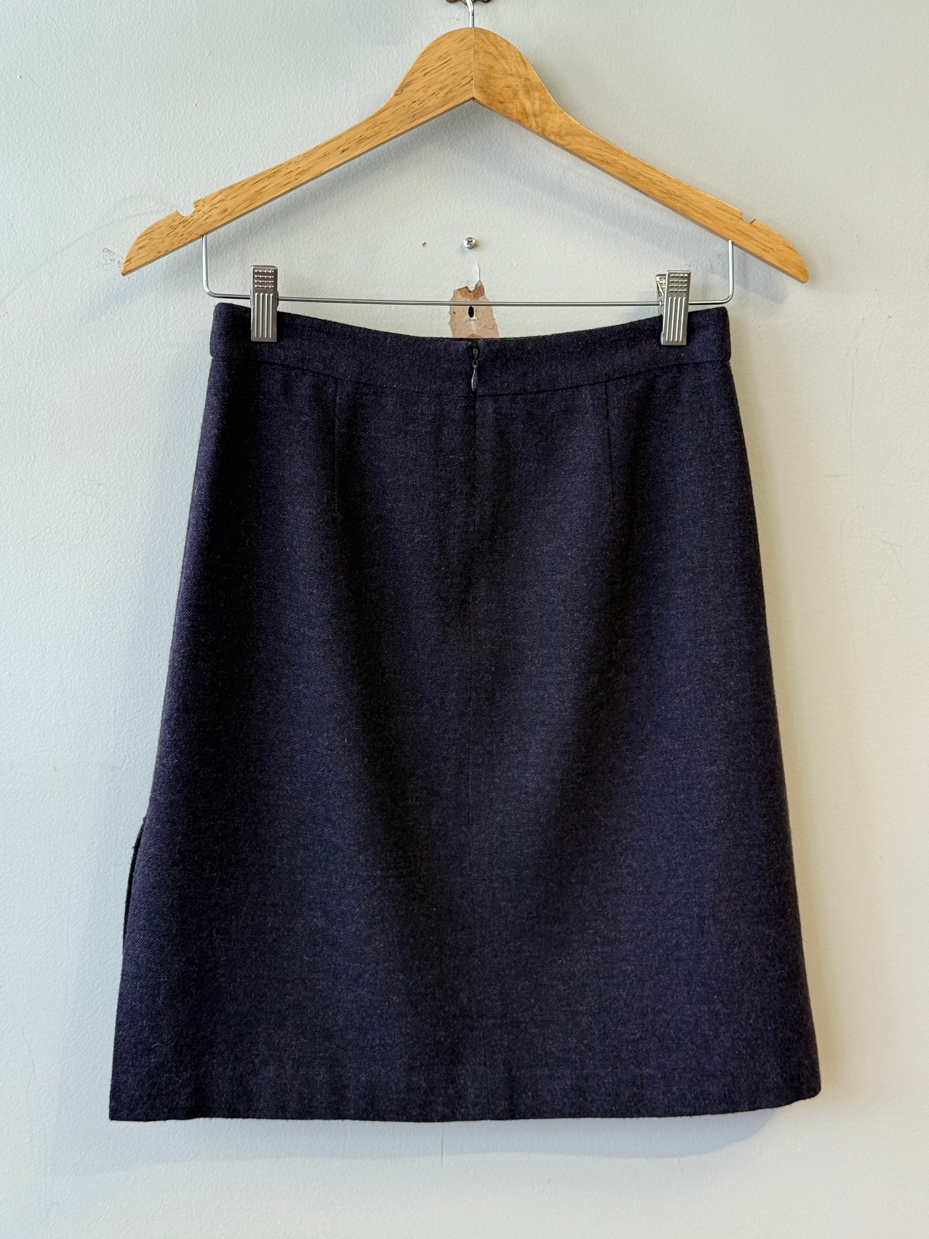 Wanko wool blend plum mini pencil skirt