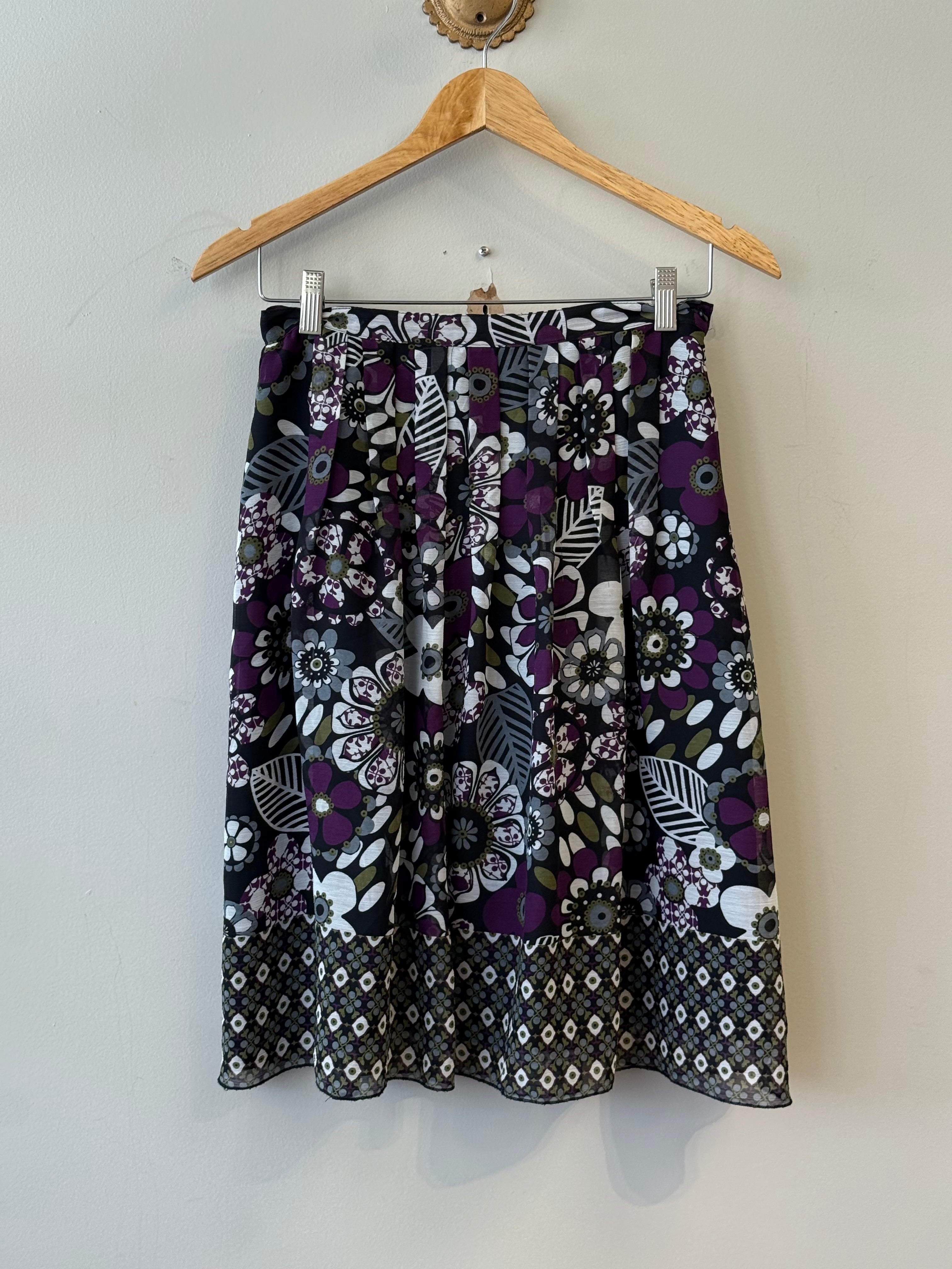 Notations purple pleated skirt