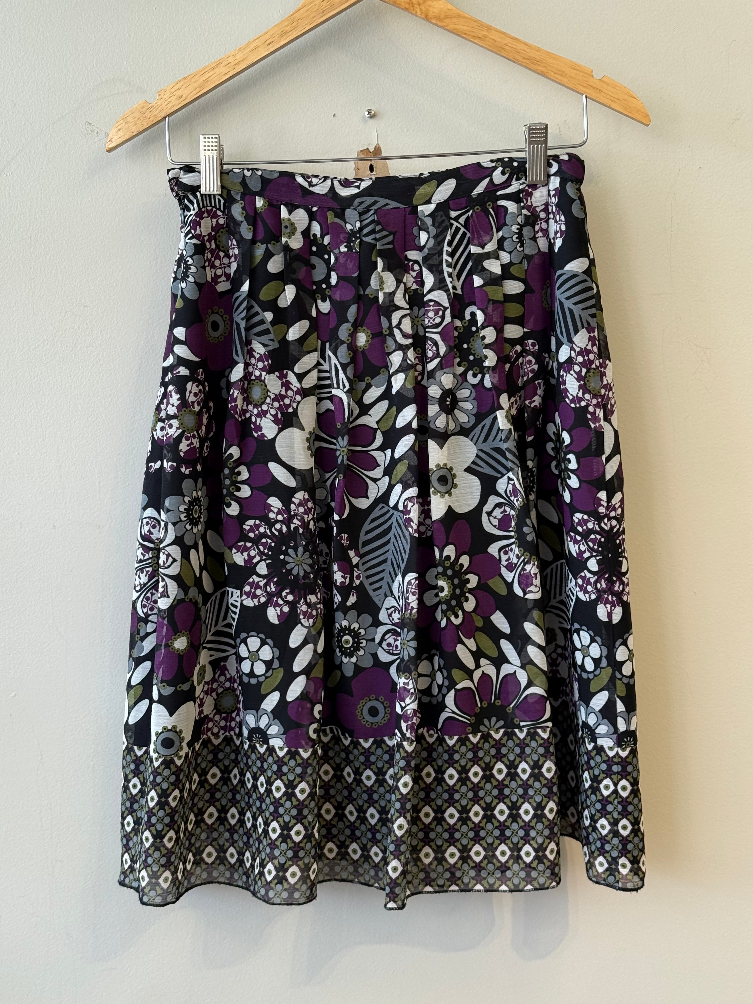 Notations purple pleated skirt