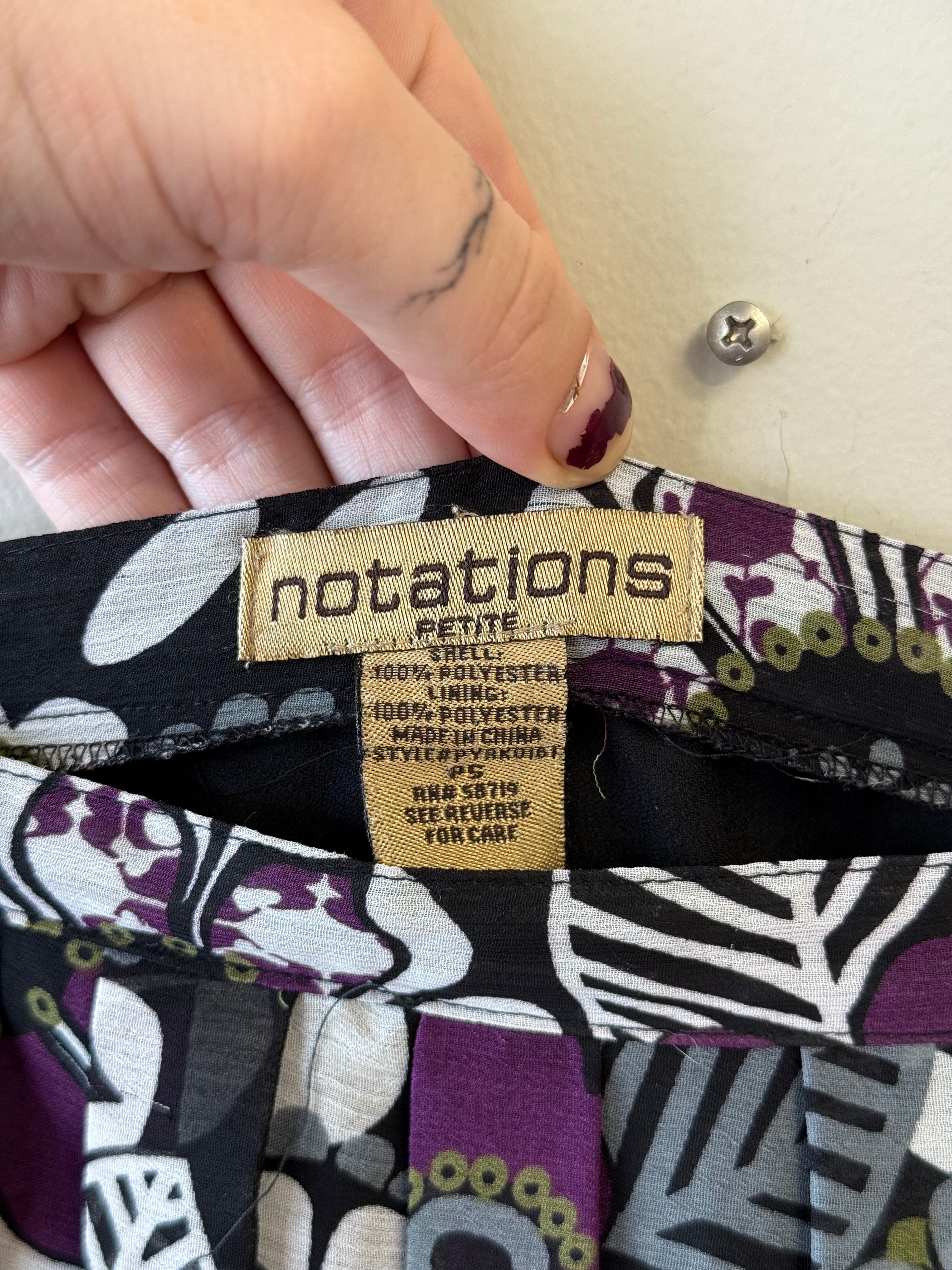 Notations purple pleated skirt