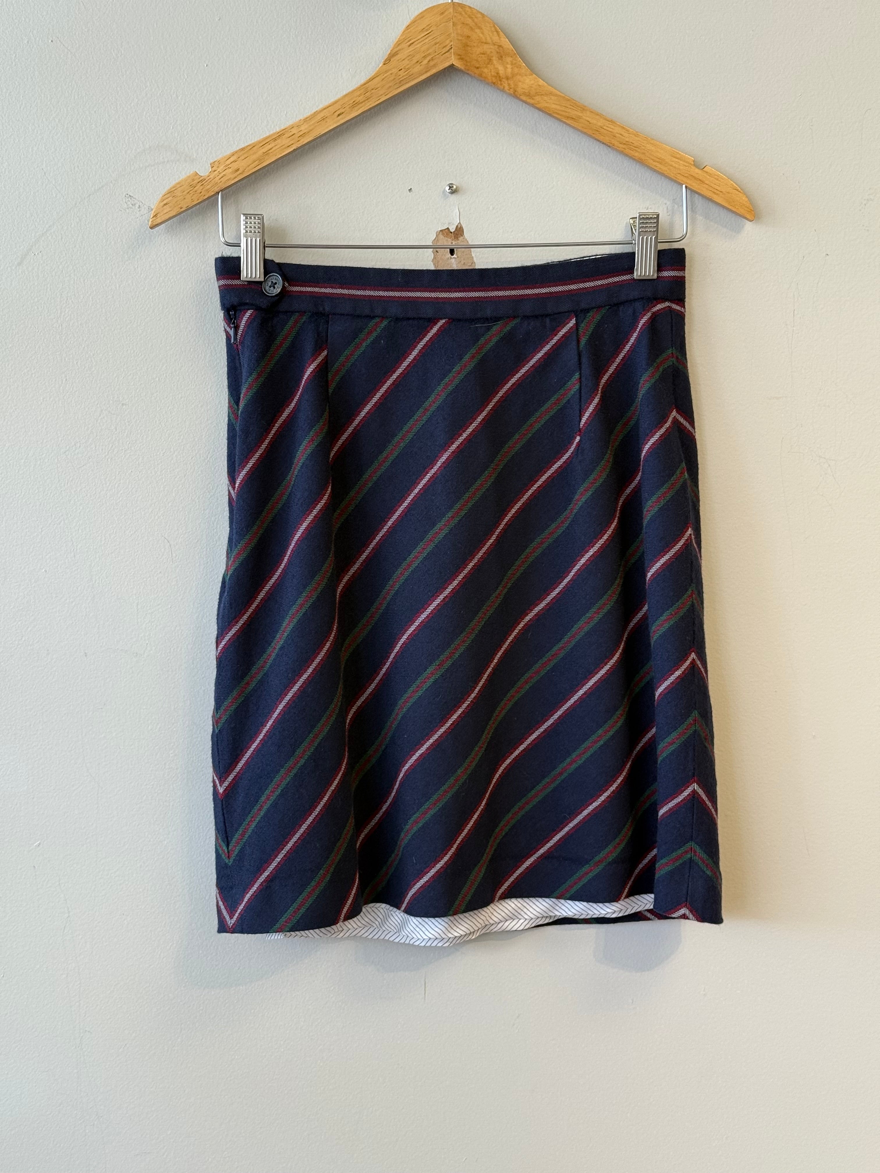 Brooks Brothers navy striped miniskirt