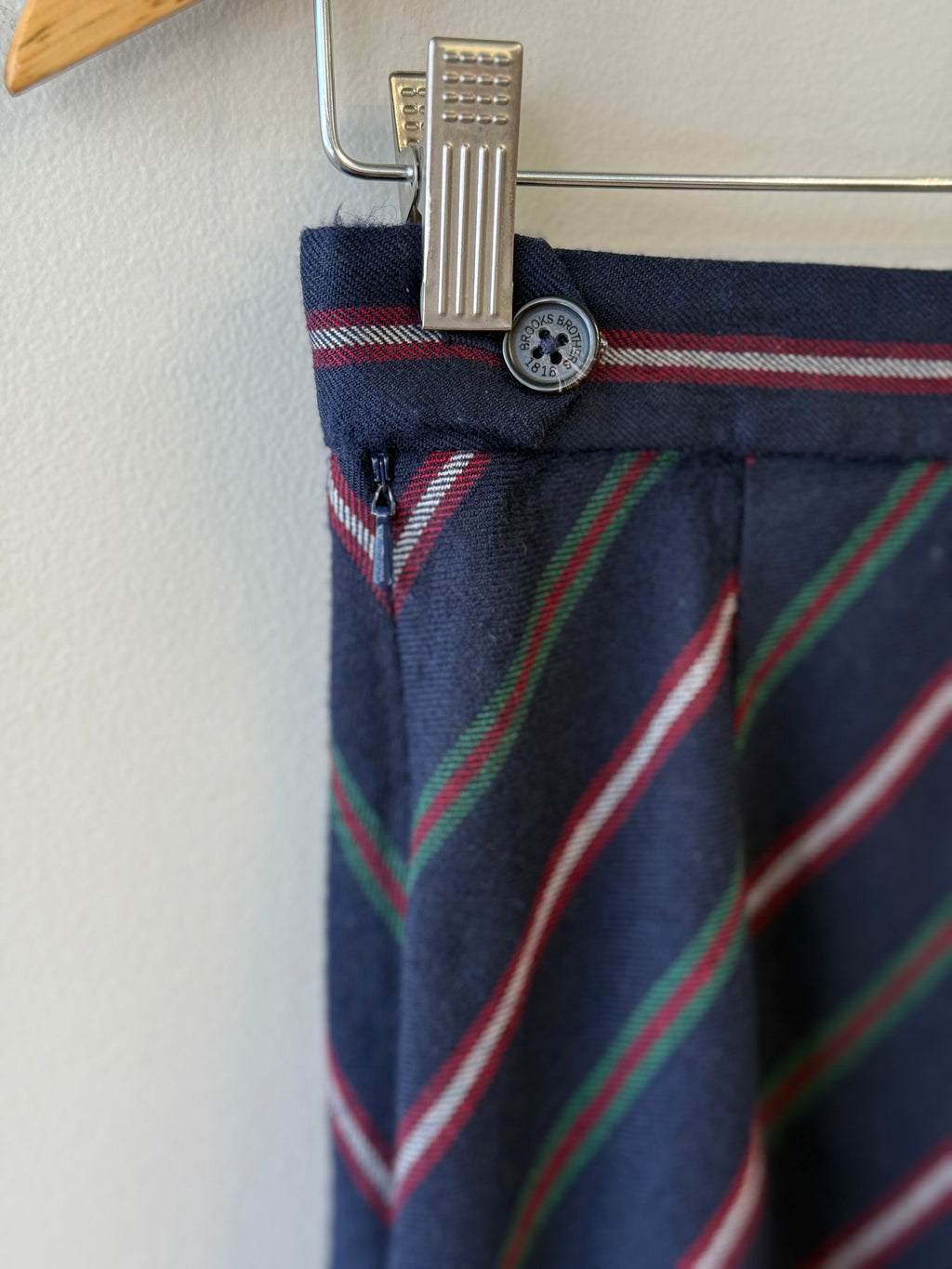 Brooks Brothers navy striped miniskirt