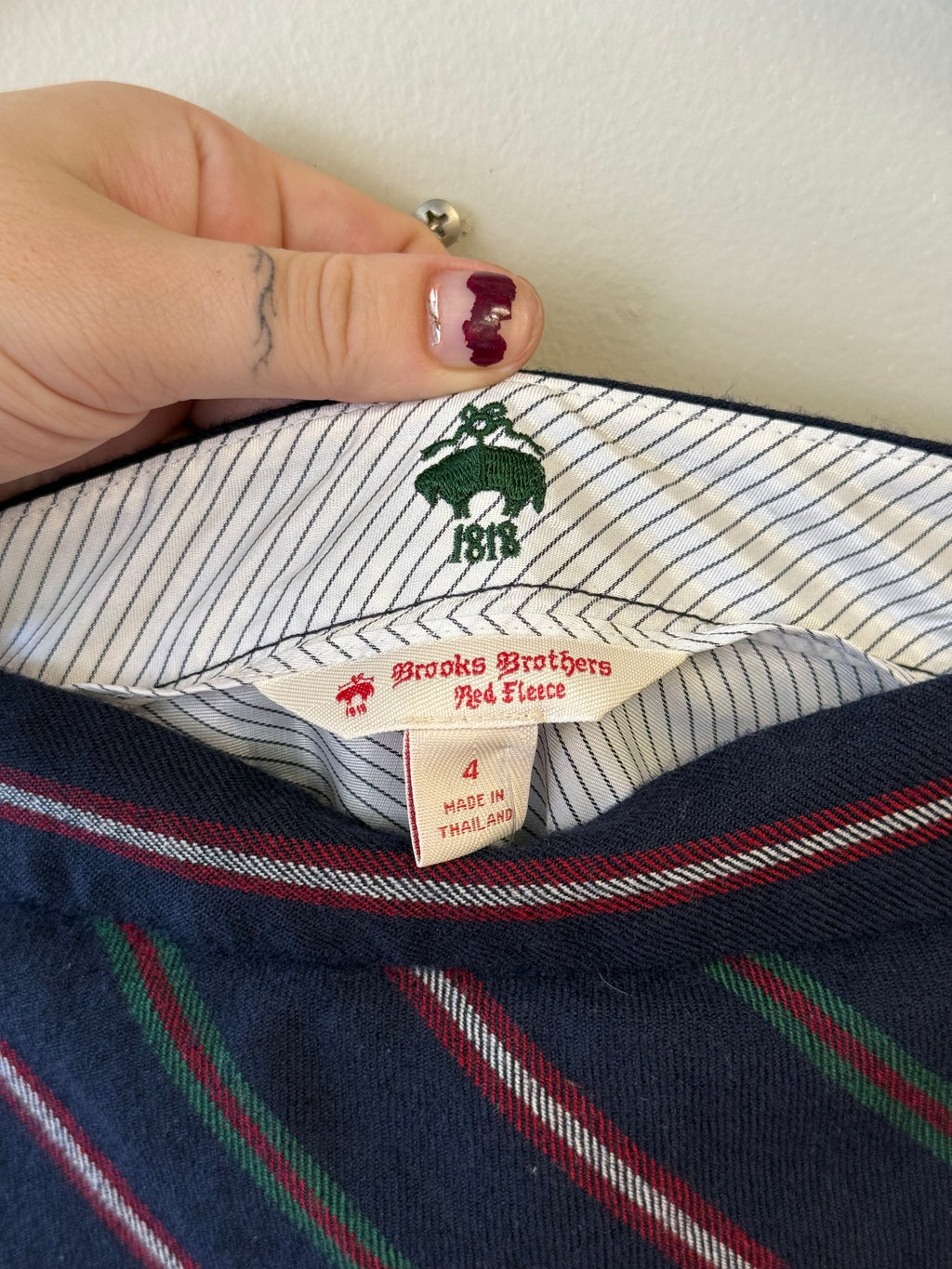 Brooks Brothers navy striped miniskirt