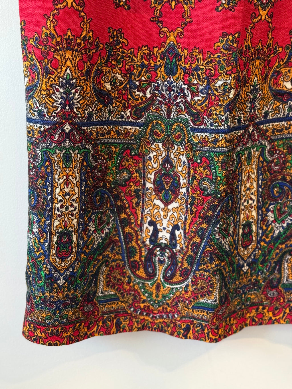 Vintage red tapestry skirt