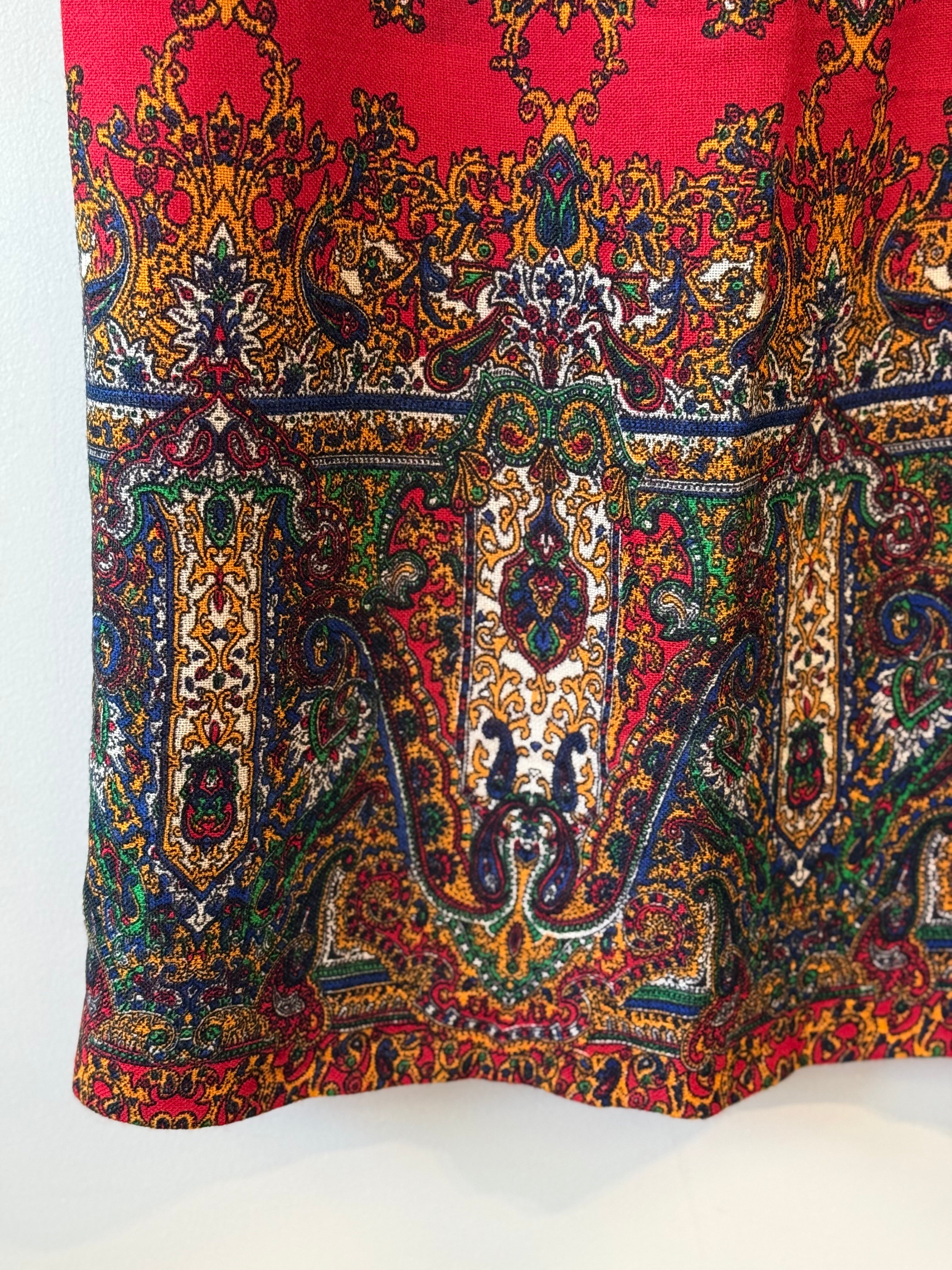 Vintage red tapestry skirt