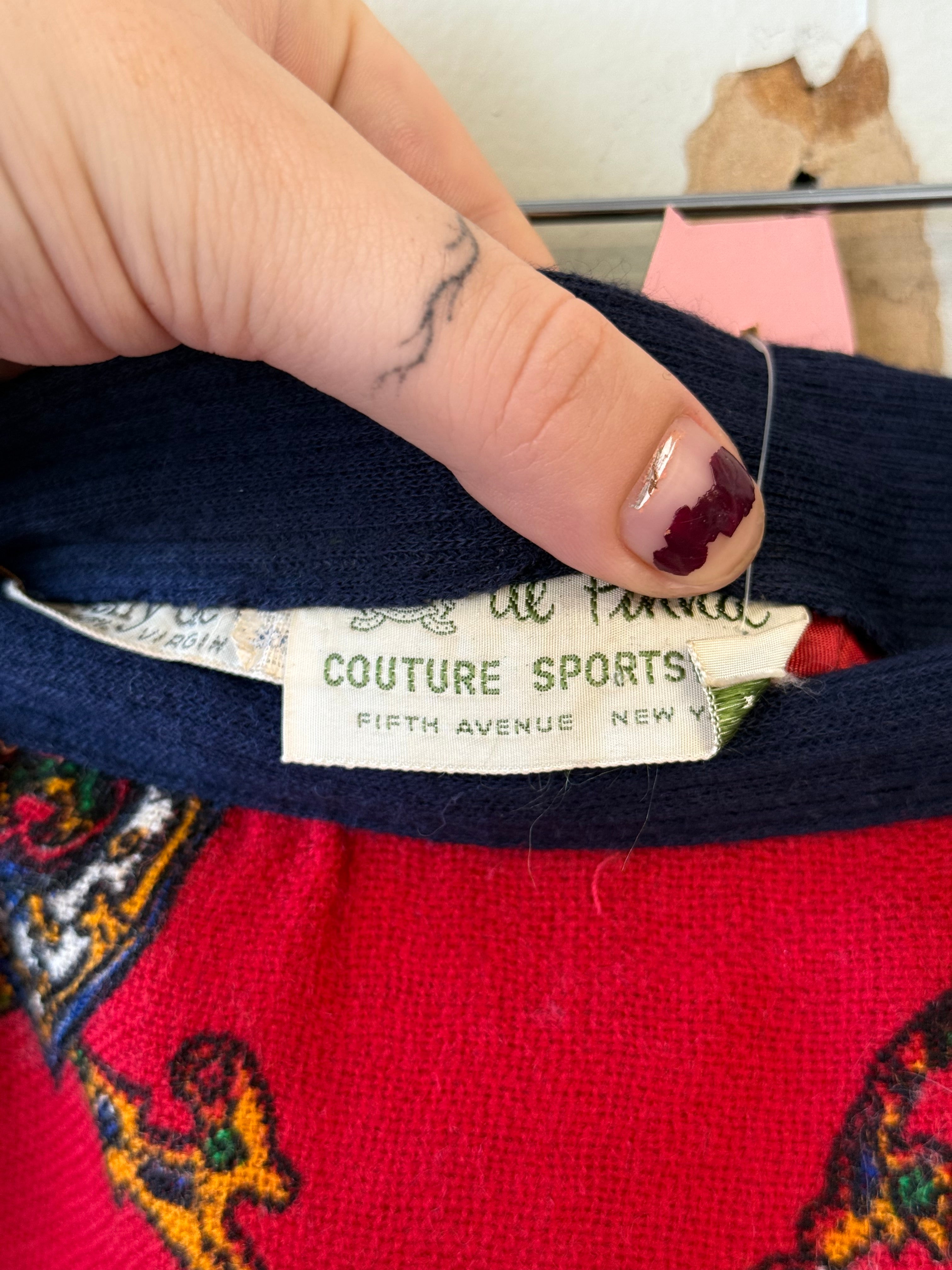 Vintage red tapestry skirt