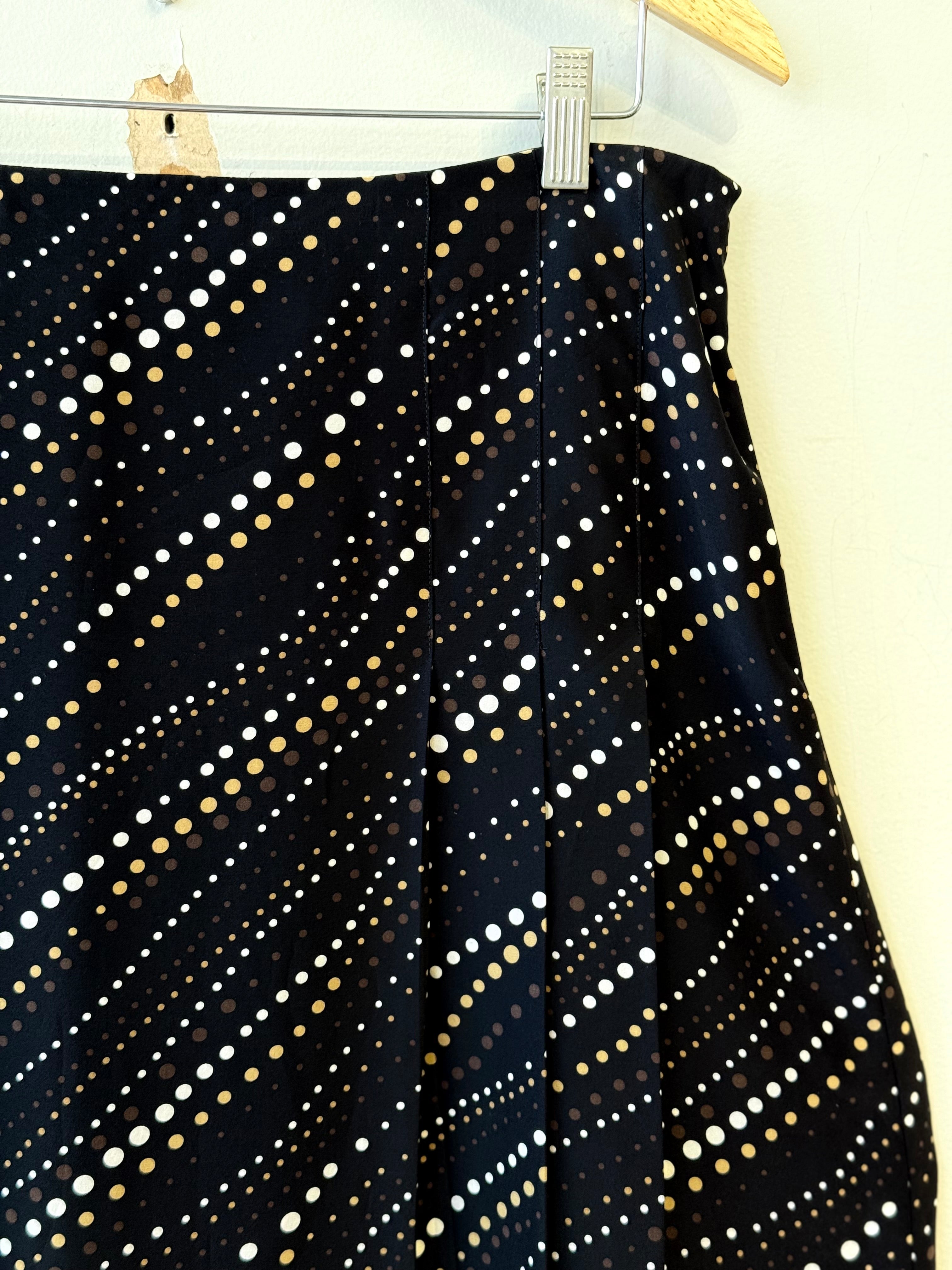 Liz Claiborne black polka dot silk skirt