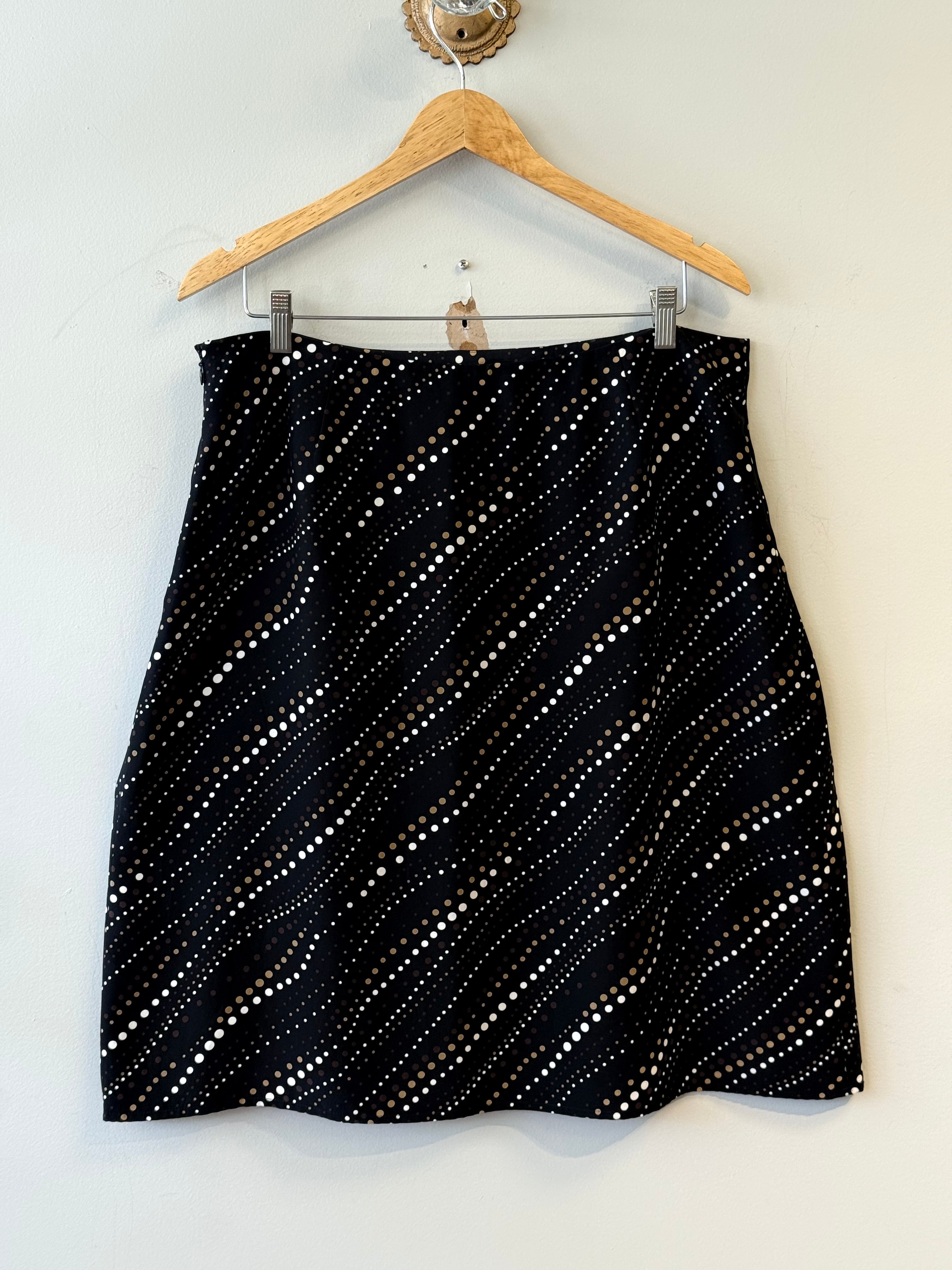 Liz Claiborne black polka dot silk skirt