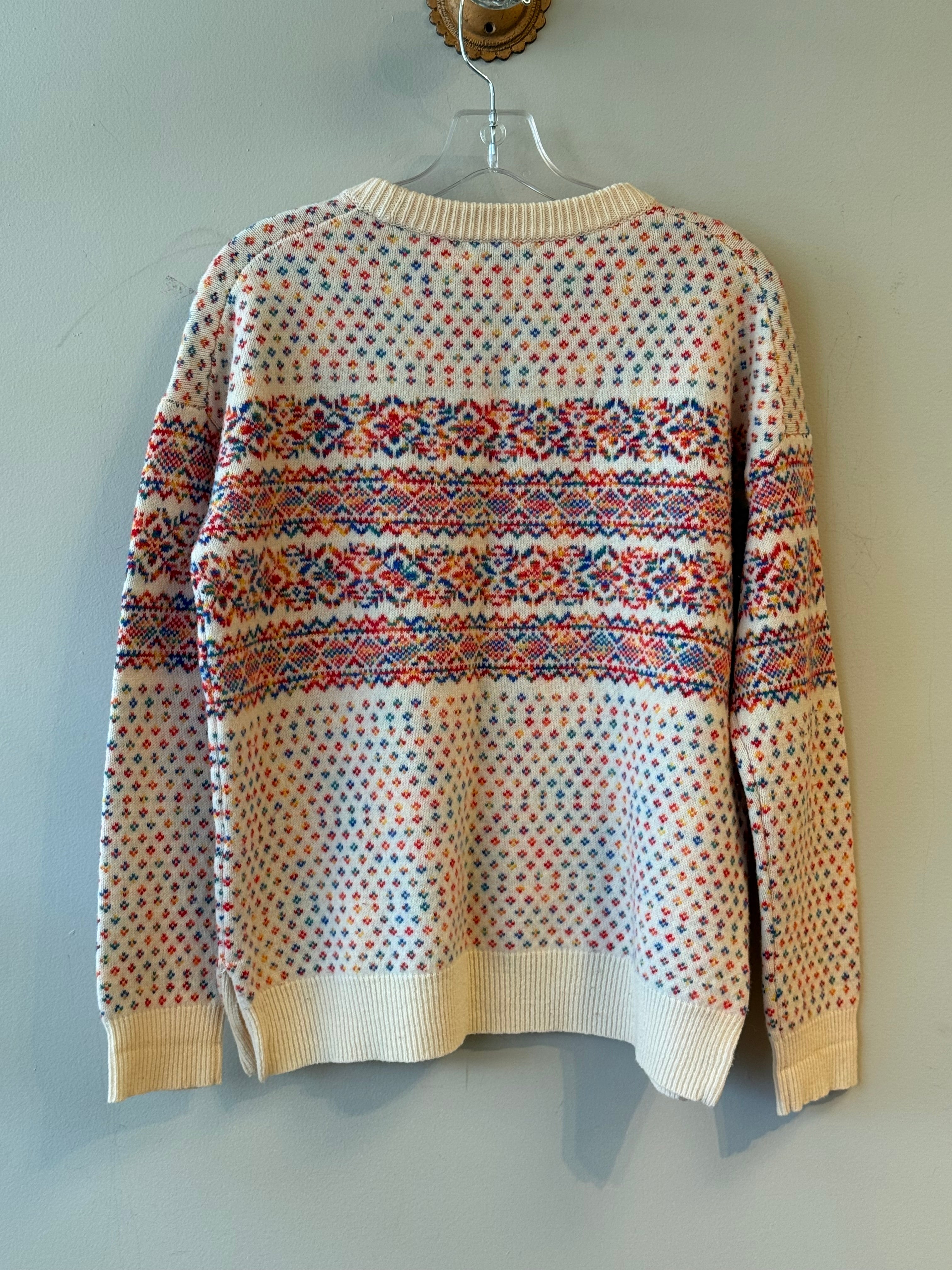 J. Crew white rainbow snowflake sweater