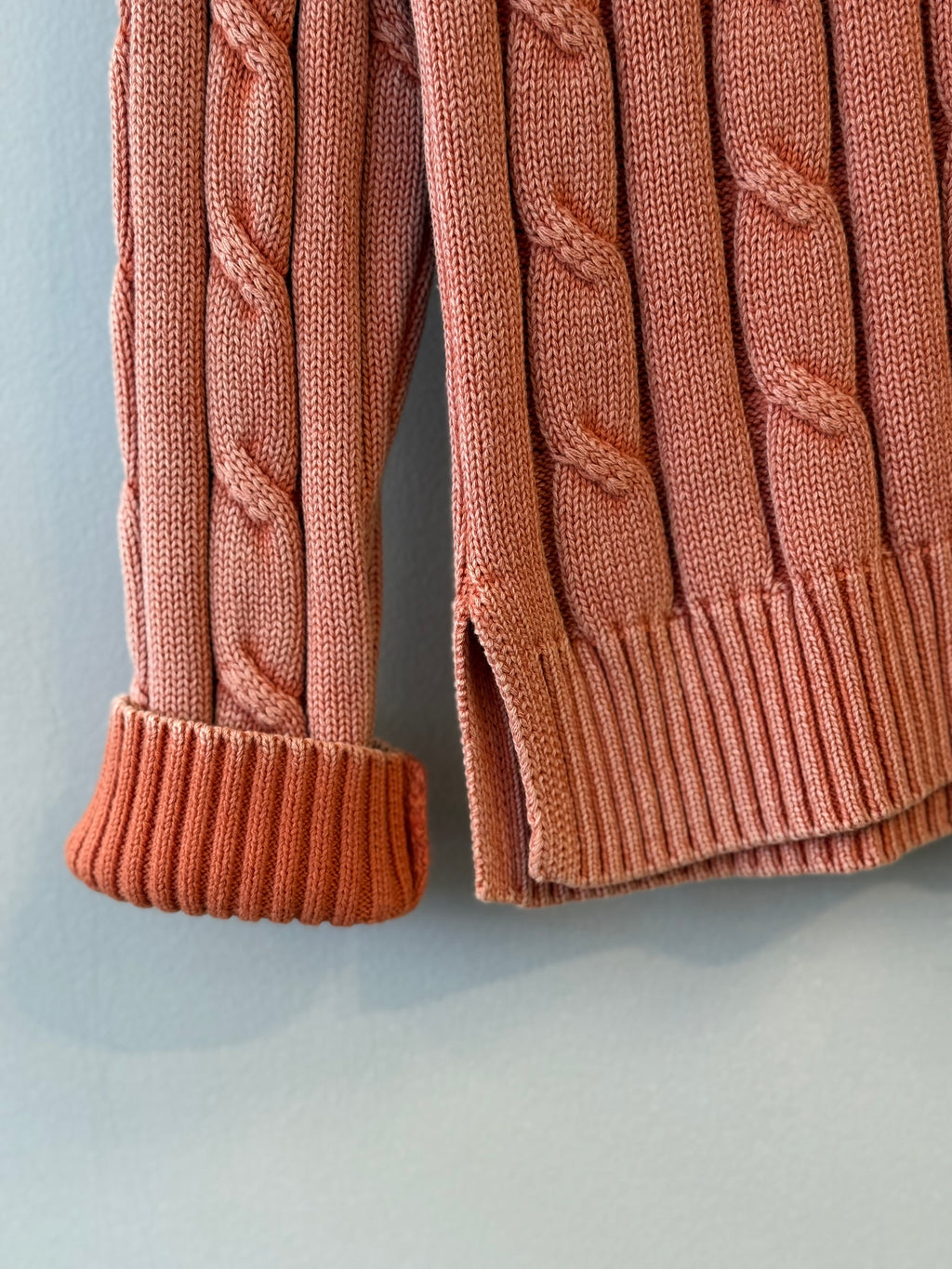 J. Society orange cable knit sweater