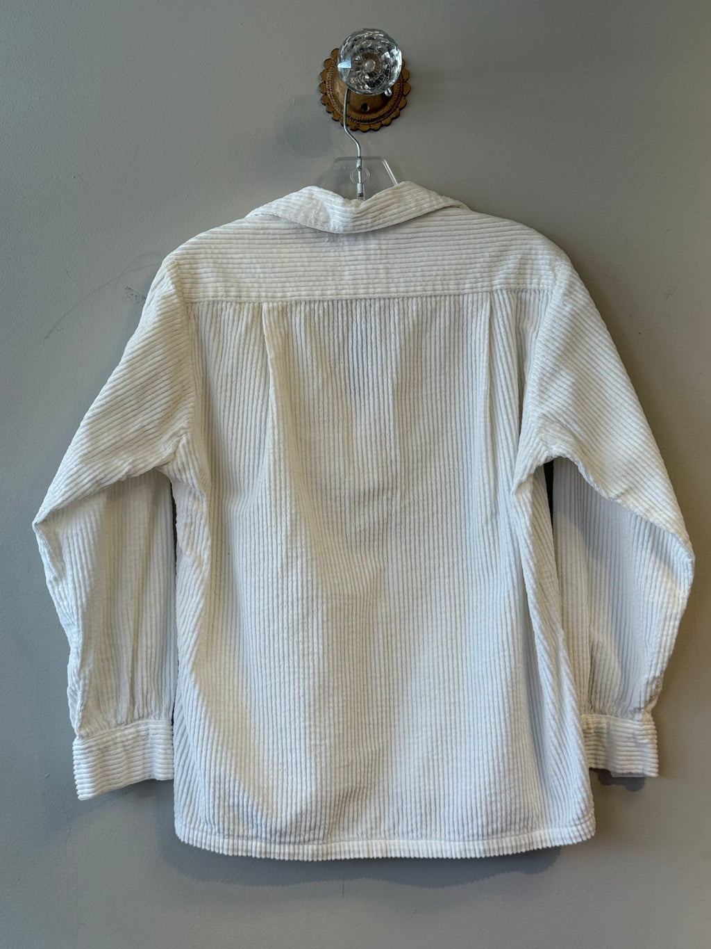 Golden Brent white corduroy pullover with pockets