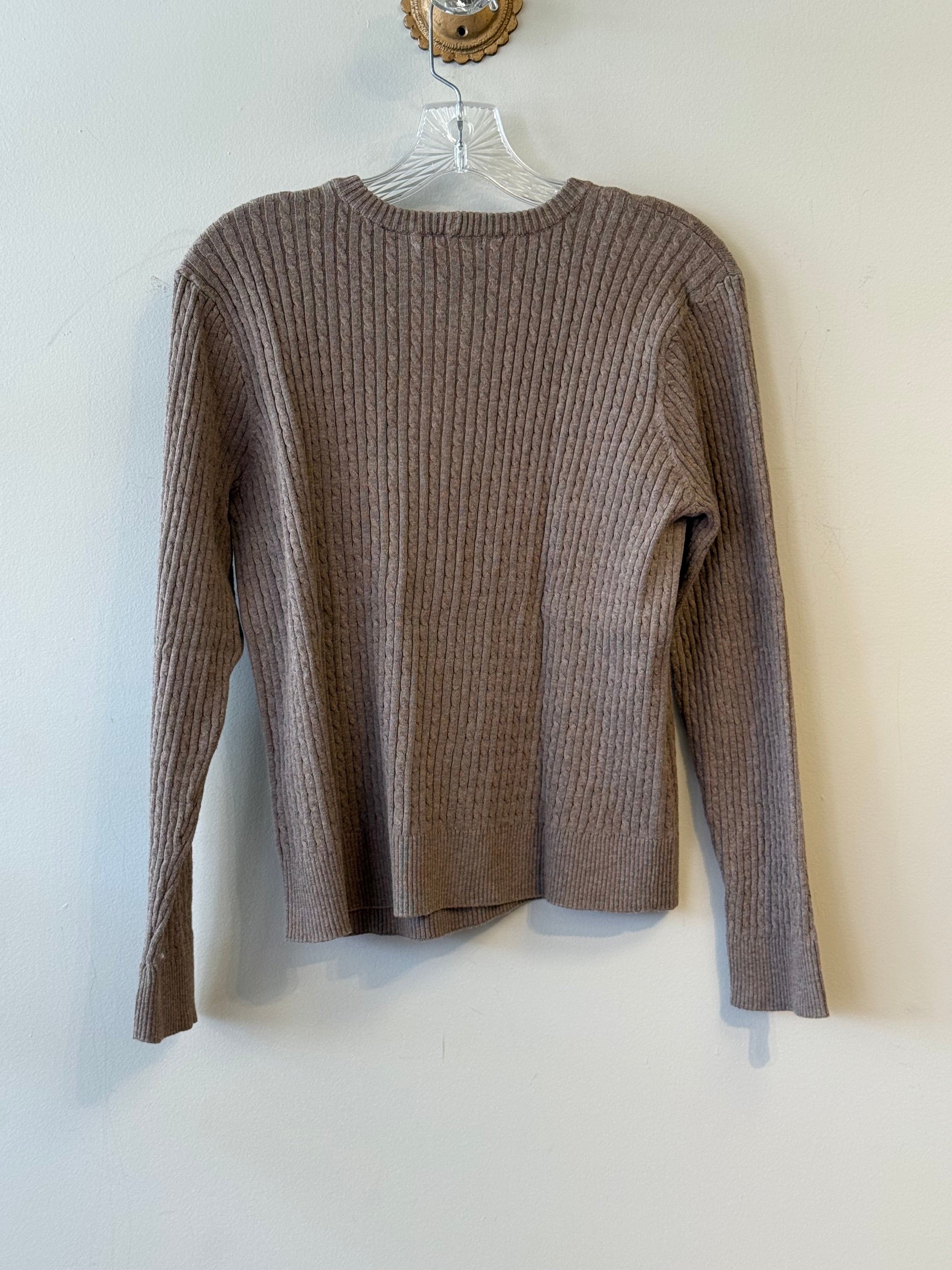 Jean Pierre brown cableknit crewneck sweater