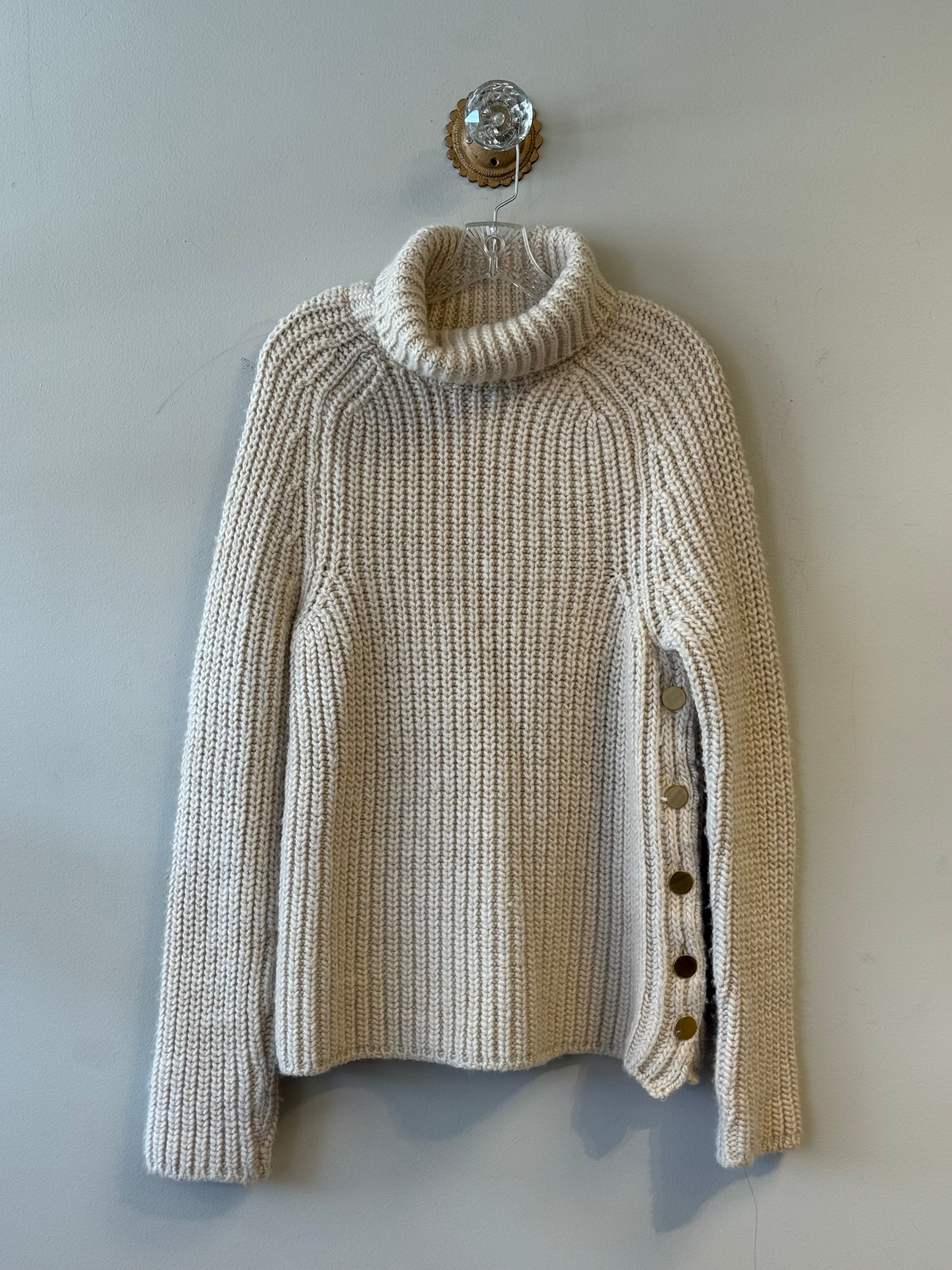 Tibi cream color merino wool chunky turtleneck