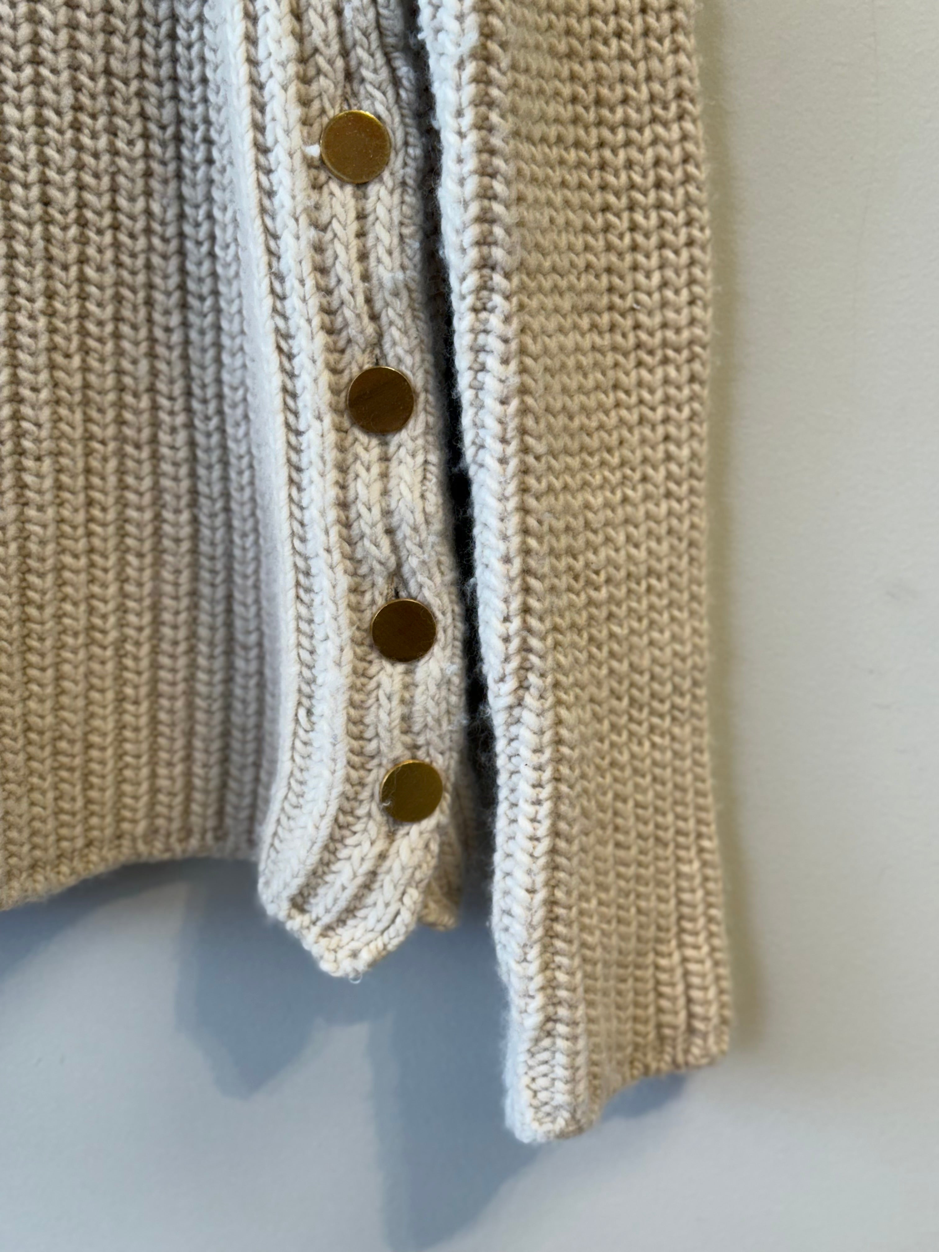 Tibi cream color merino wool chunky turtleneck