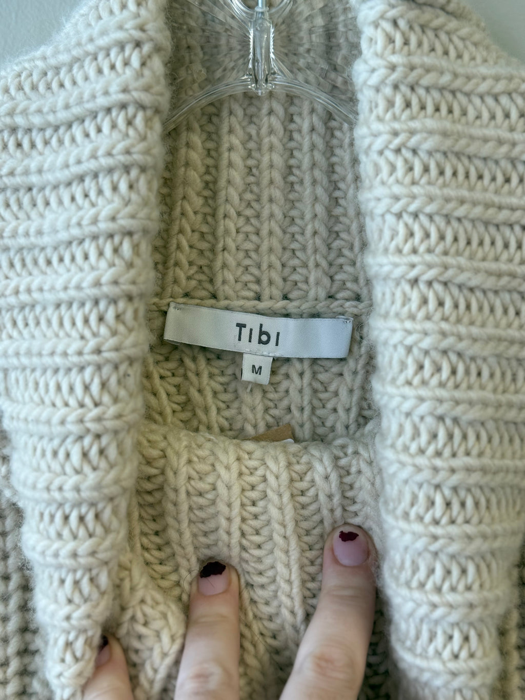 Tibi cream color merino wool chunky turtleneck