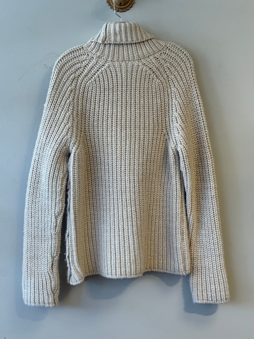 Tibi cream color merino wool chunky turtleneck