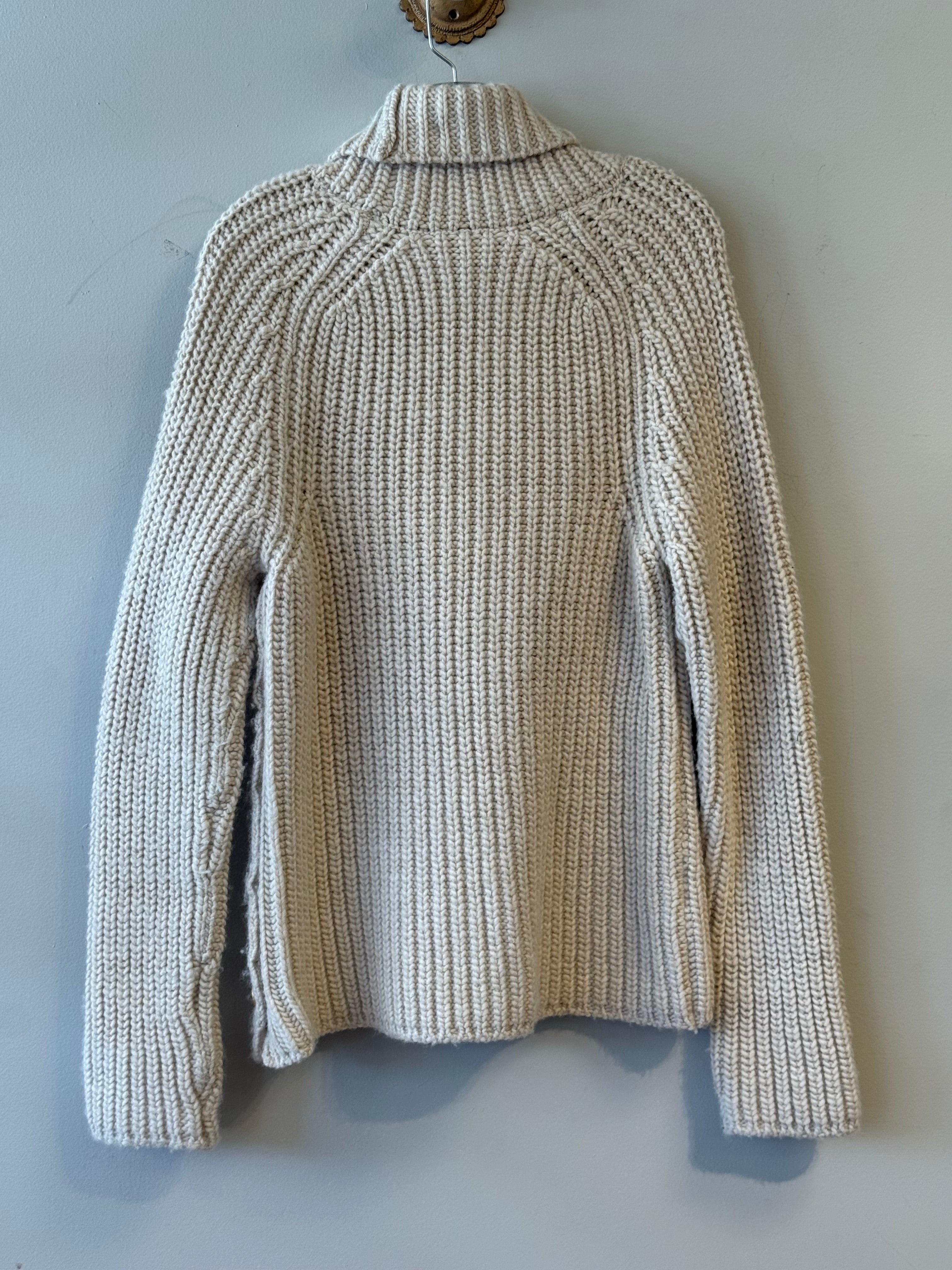 Tibi cream color merino wool chunky turtleneck